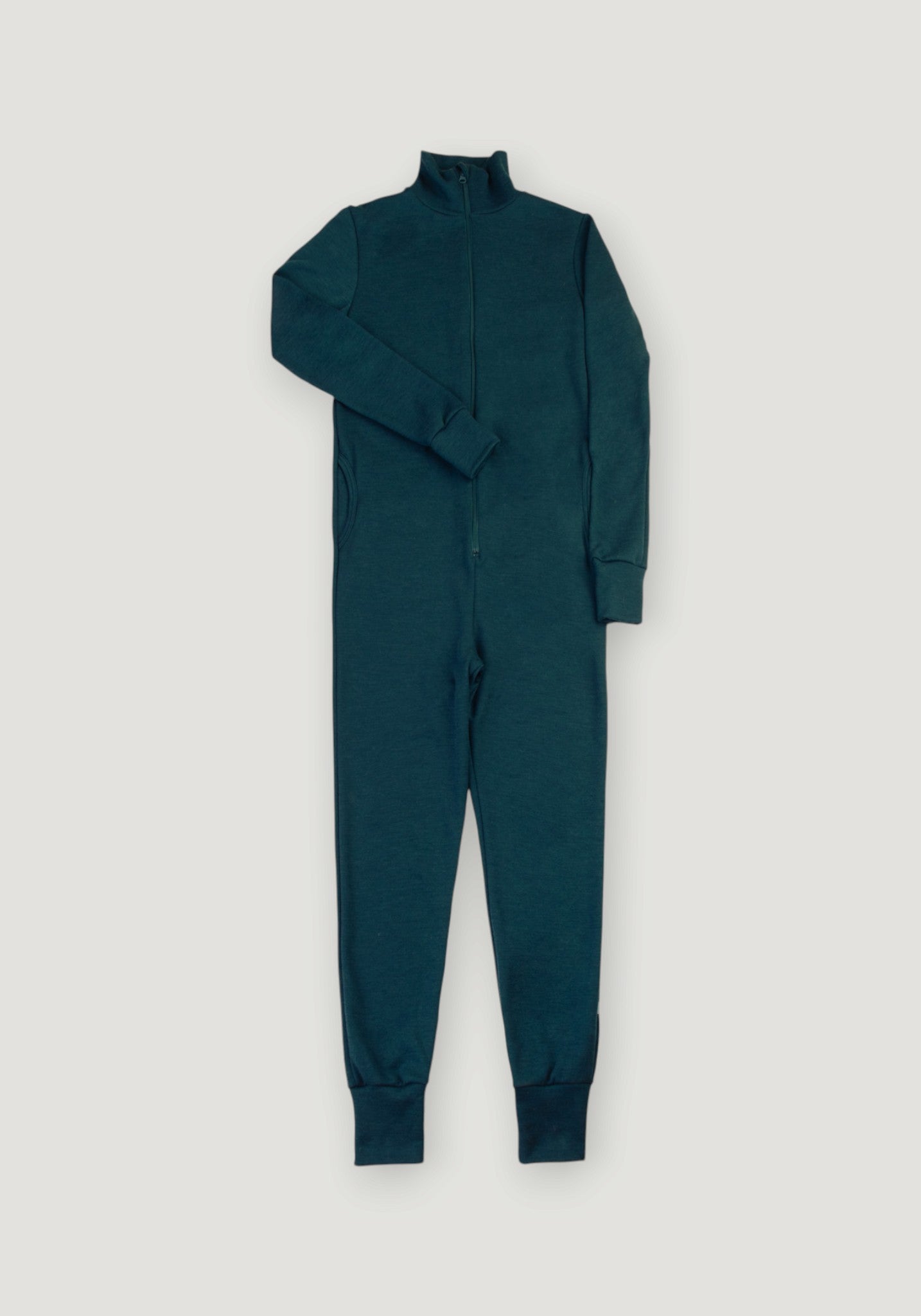 Salopetă brushed din lână merinos - Dark Blue