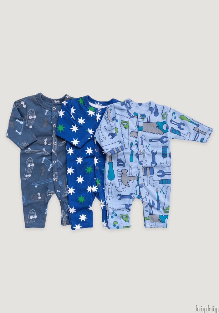Jumpsuit bumbac - Use It All Boy (set 3 buc) Joha HipHip.ro