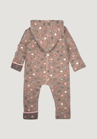 Salopetă cu botoși și mănuși din lână fiartă - Cashmere Dots