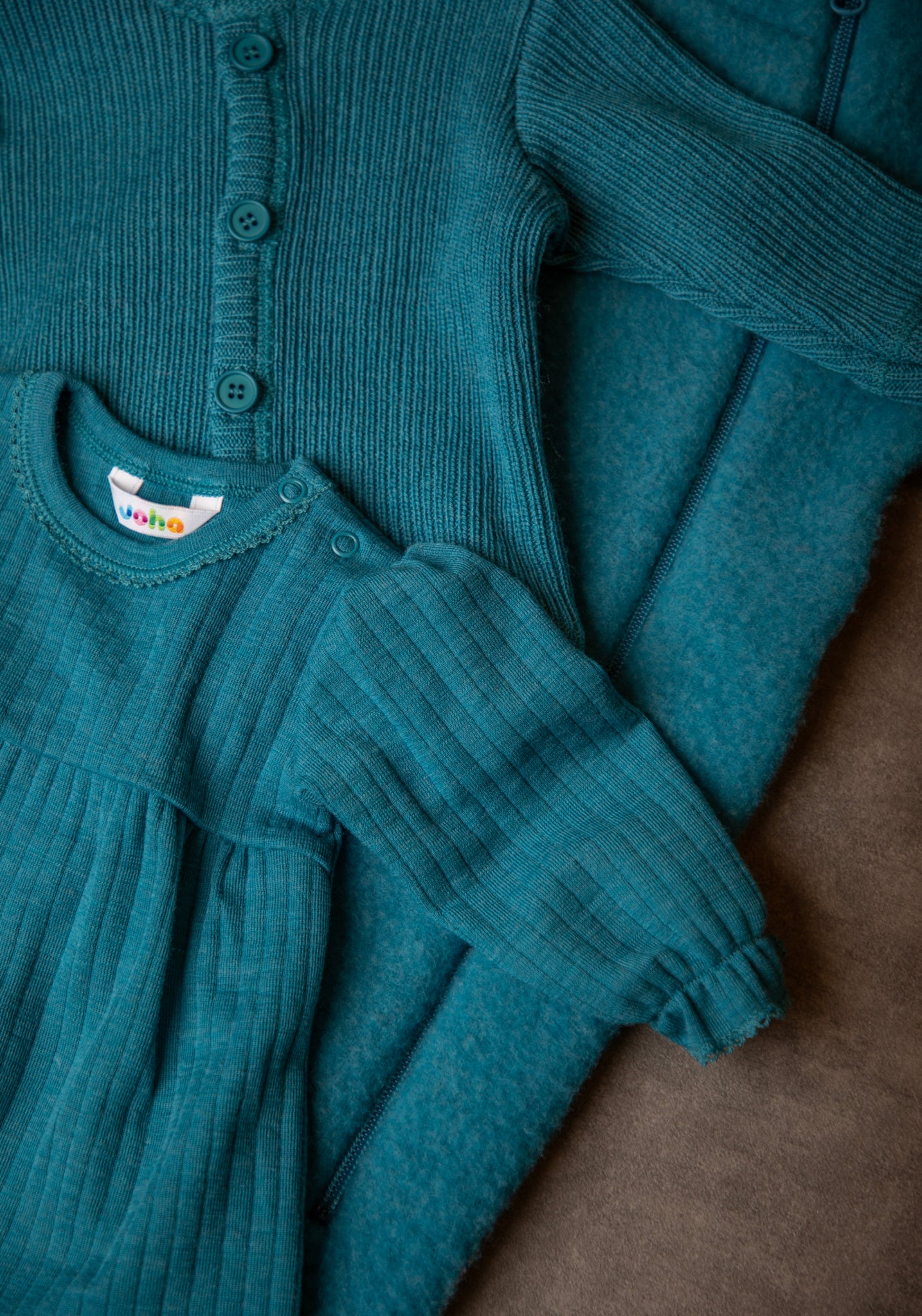 Body din lână merinos - Basic Turquoise