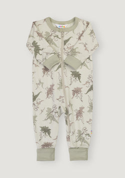 Salopetă cu șosete din bumbac - Dinosaurs Light Green