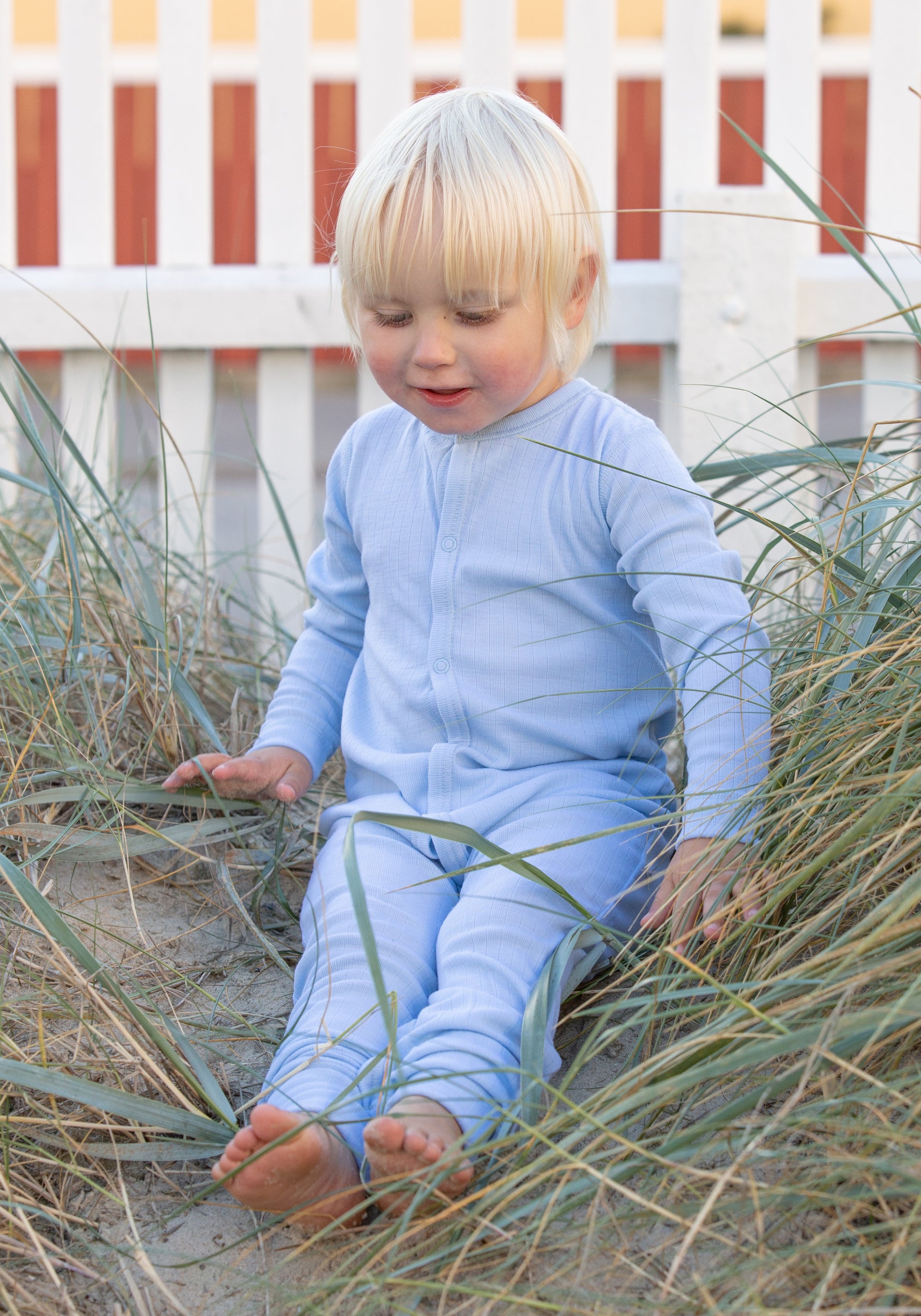 Salopetă cu șosete din lână merinos - Basic Blue