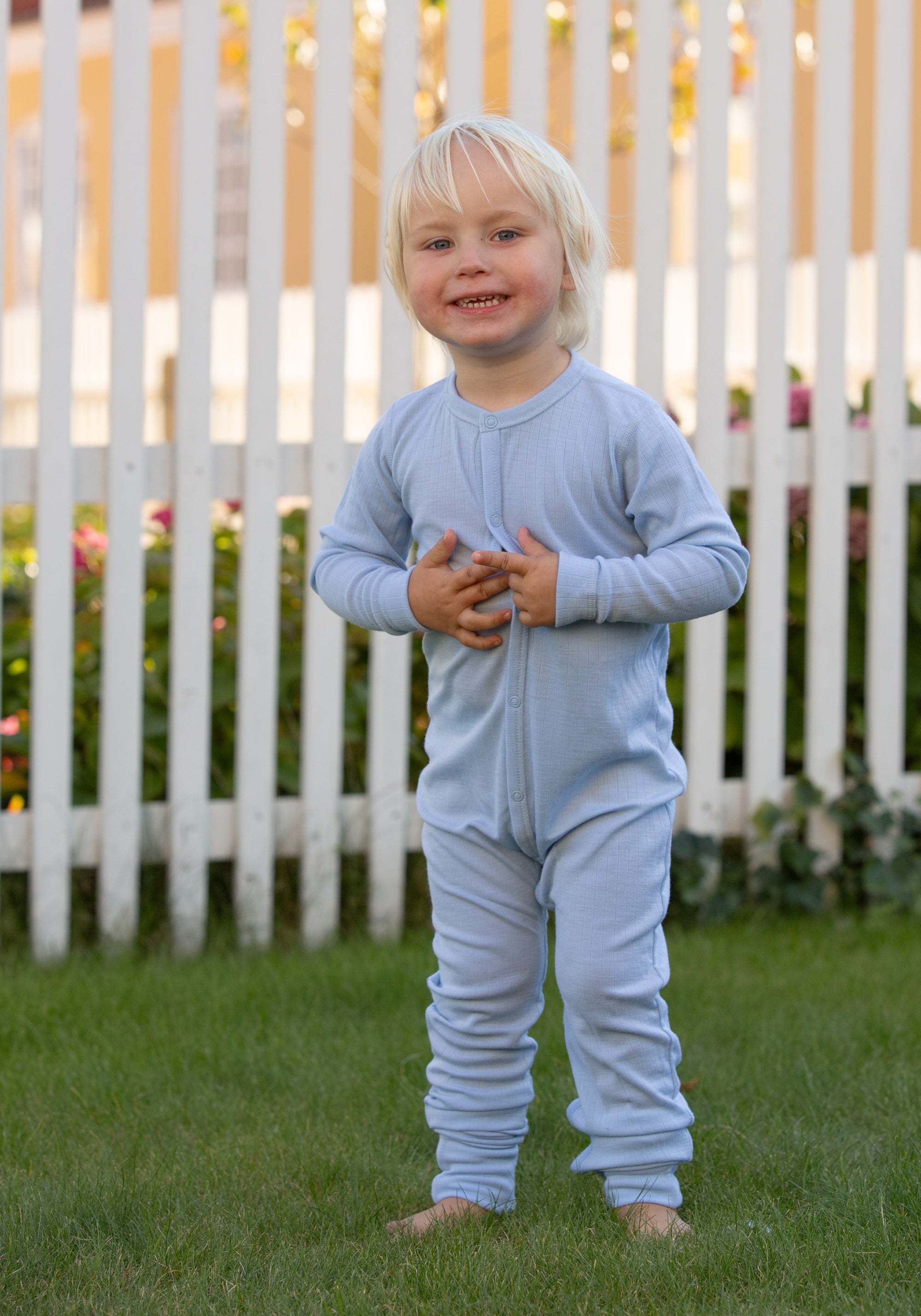 Salopetă cu șosete din lână merinos - Basic Blue