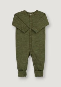 Salopetă cu șosete lână merinos - Basic Dark Olive 50
