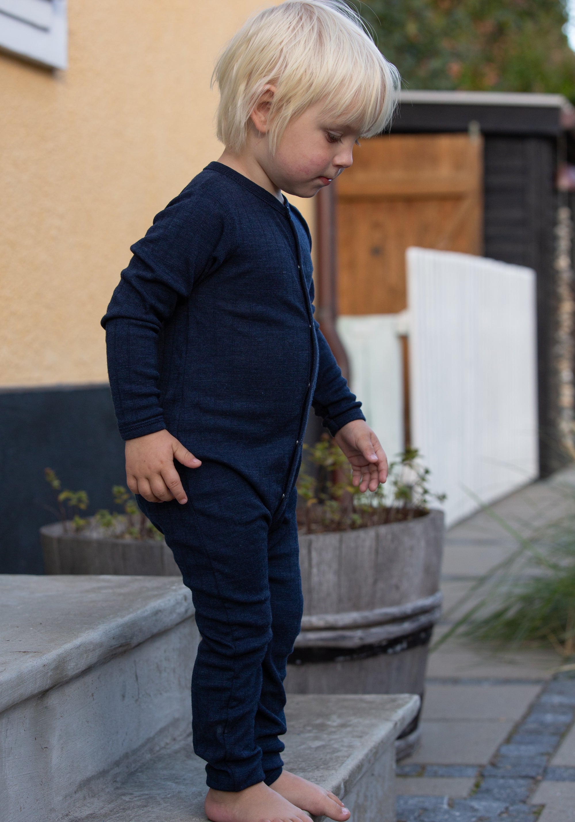 Salopetă din lână merinos și mătase - Basic Marine