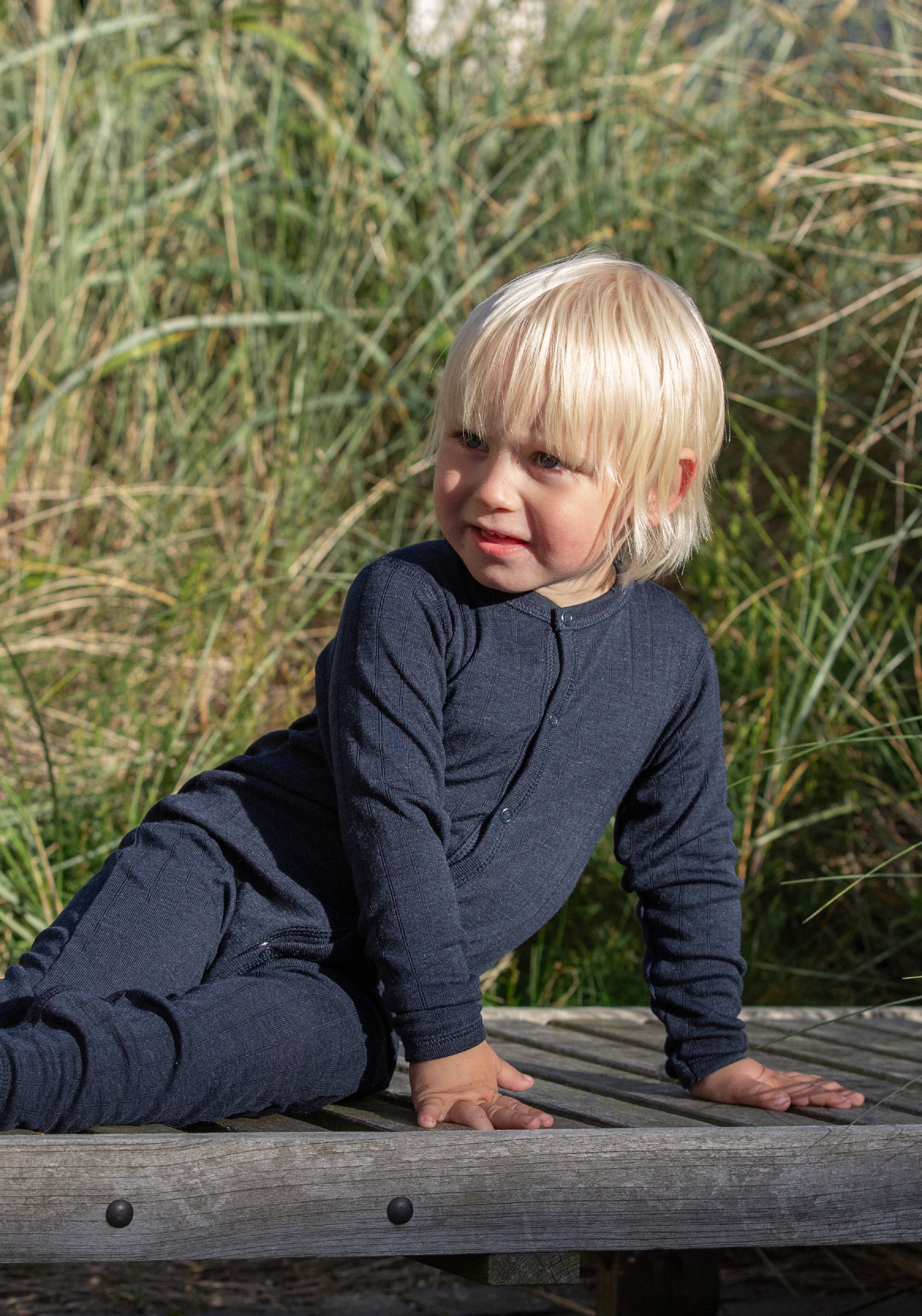 Salopetă din lână merinos și mătase - Basic Marine