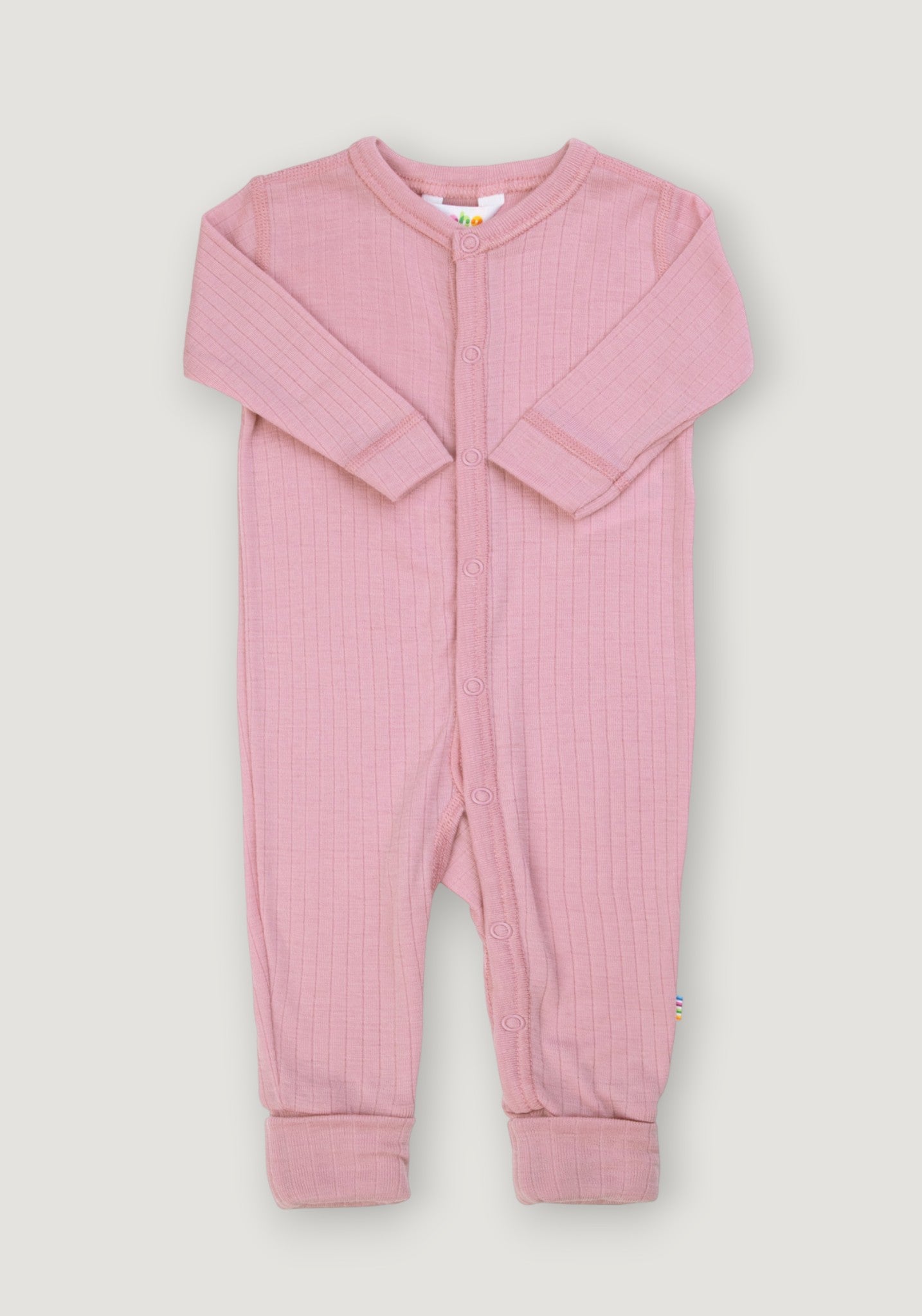 Salopetă cu șosete din lână merinos - Basic Old Rose
