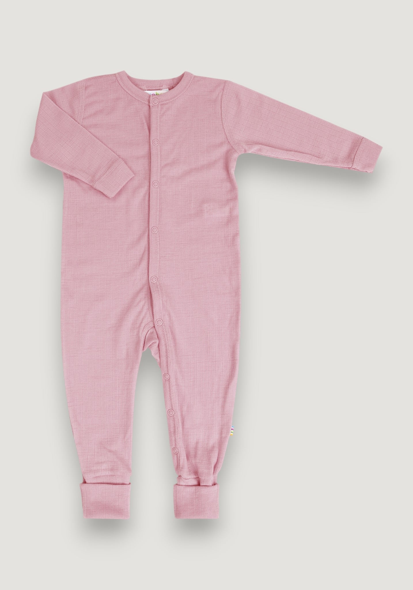 Salopetă cu șosete din lână merinos - Basic Old Rose