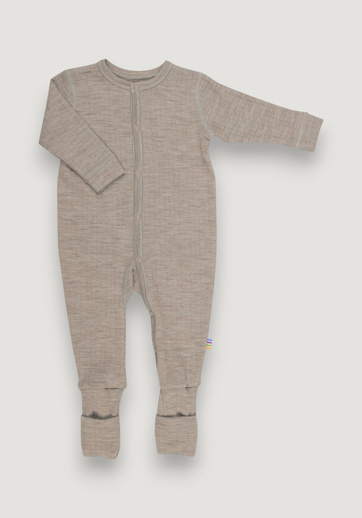 Salopetă cu șosete din lână merinos - Basic Sesame Melange