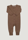Salopetă cu șosete lână merinos - Single Wool Melange Warm Brown