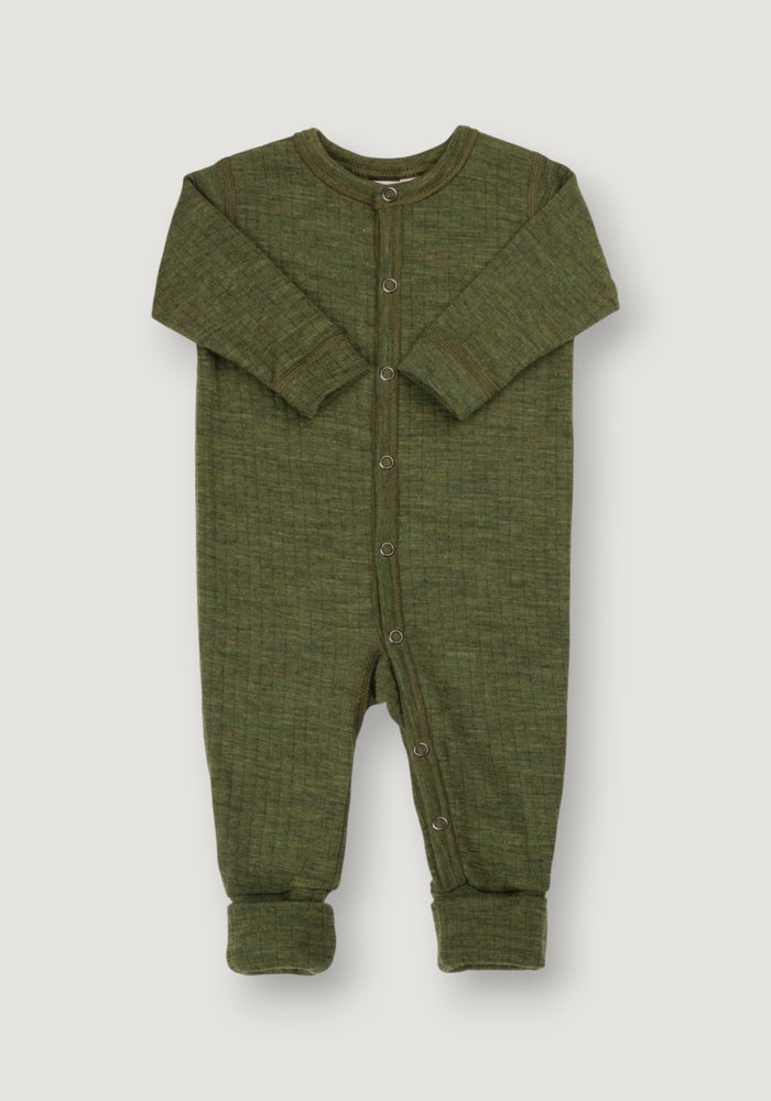 Salopetă cu șosete lână merinos - Basic Dark Olive 50
