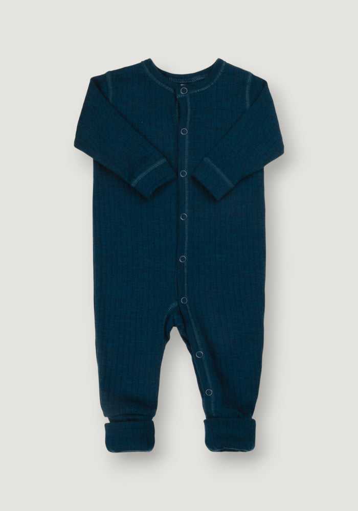 Salopetă cu șosete lână merinos - Basic Dark Turquoise 50