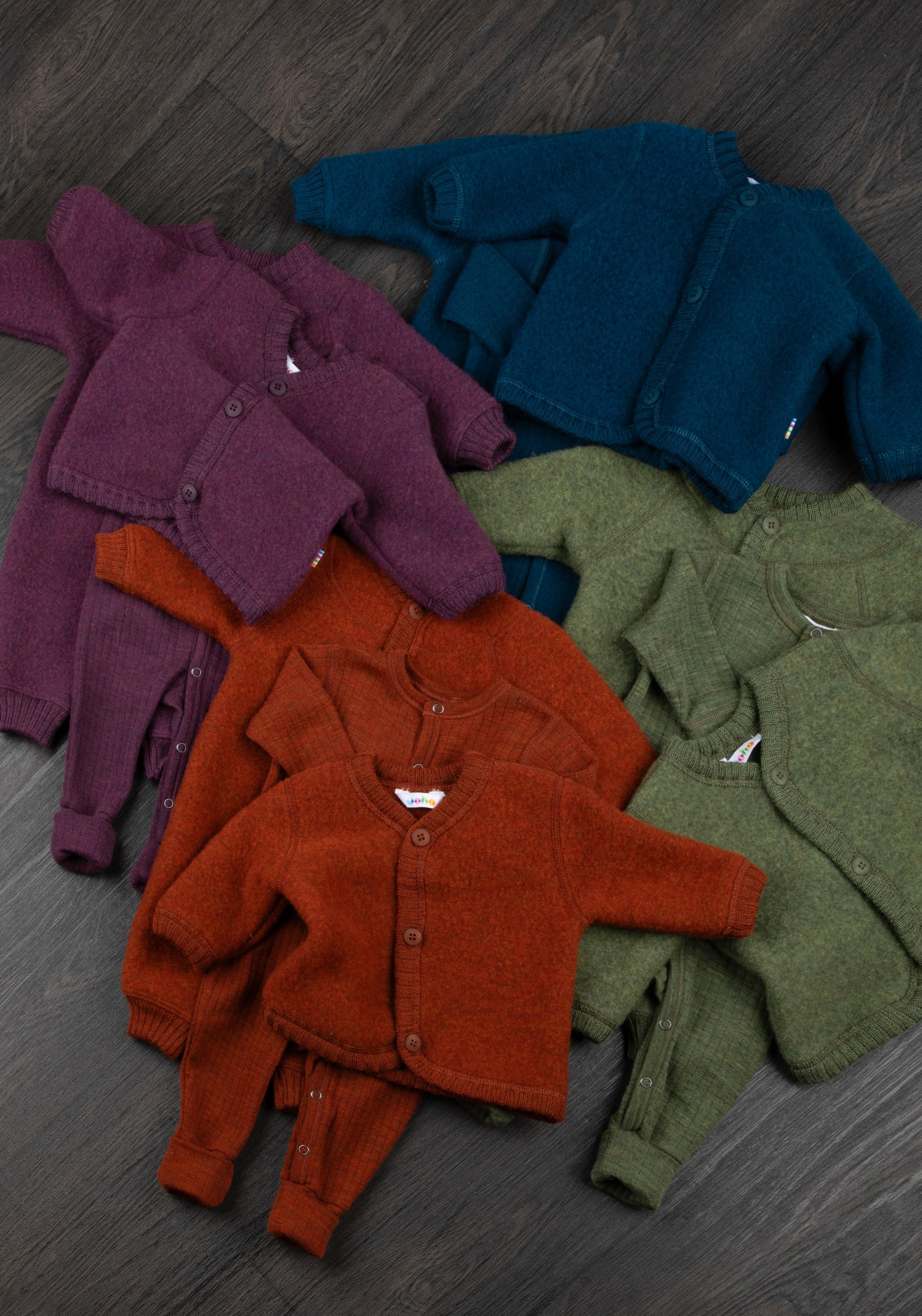 Salopetă cu șosete lână merinos - Basic Russet