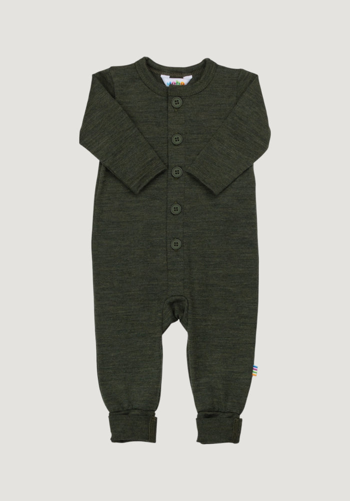 Salopetă cu șosete lână merinos - Single Wool Melange Moss Green