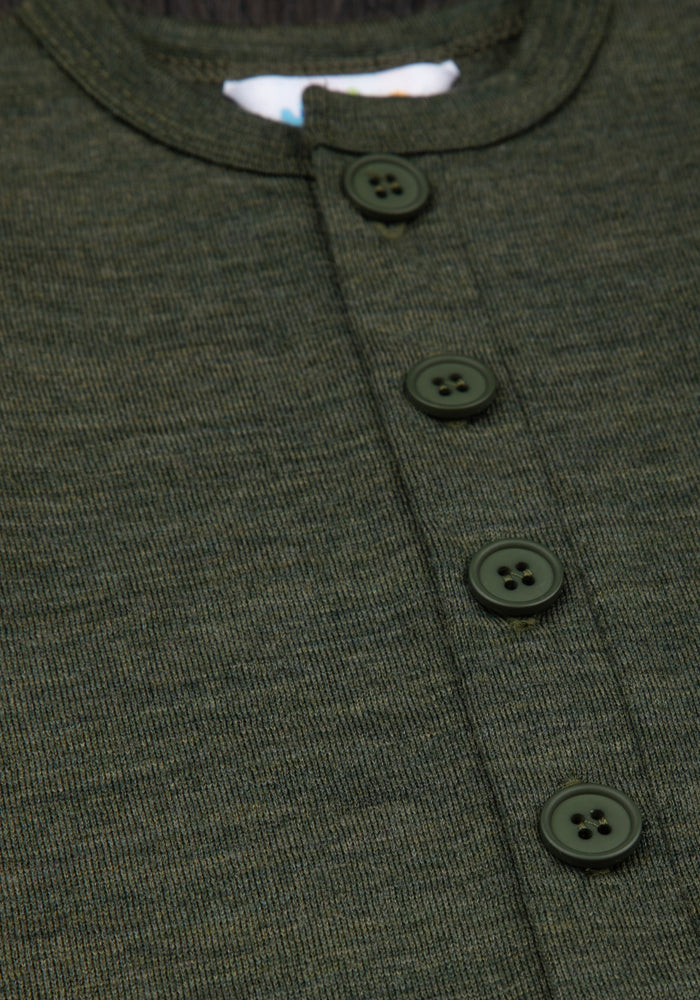 Salopetă cu șosete lână merinos - Single Wool Melange Moss Green