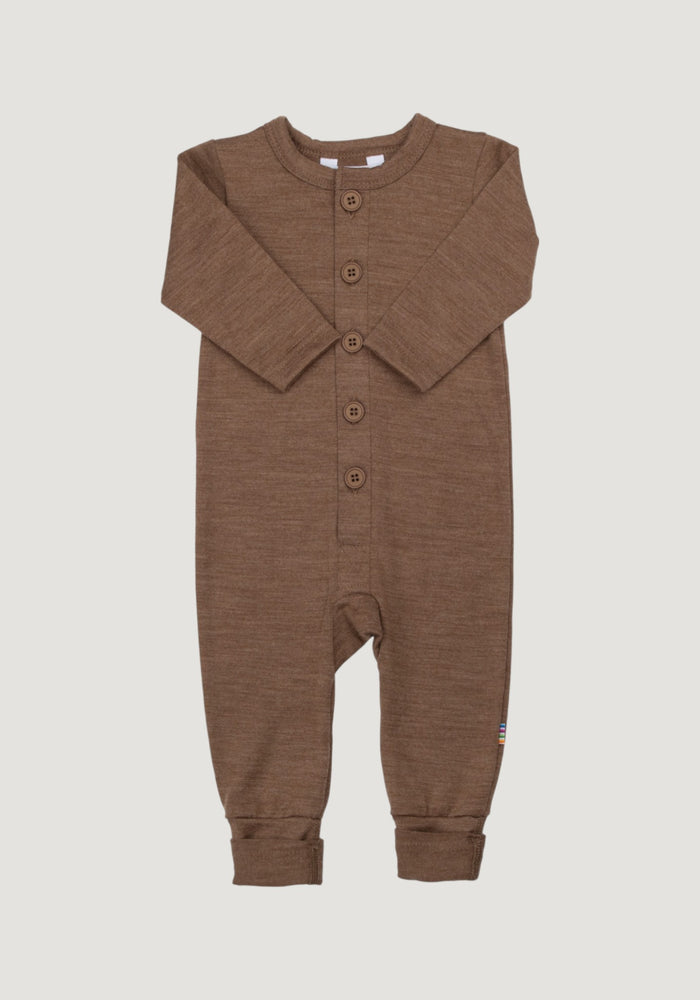 Salopetă cu șosete lână merinos - Single Wool Melange Warm Brown