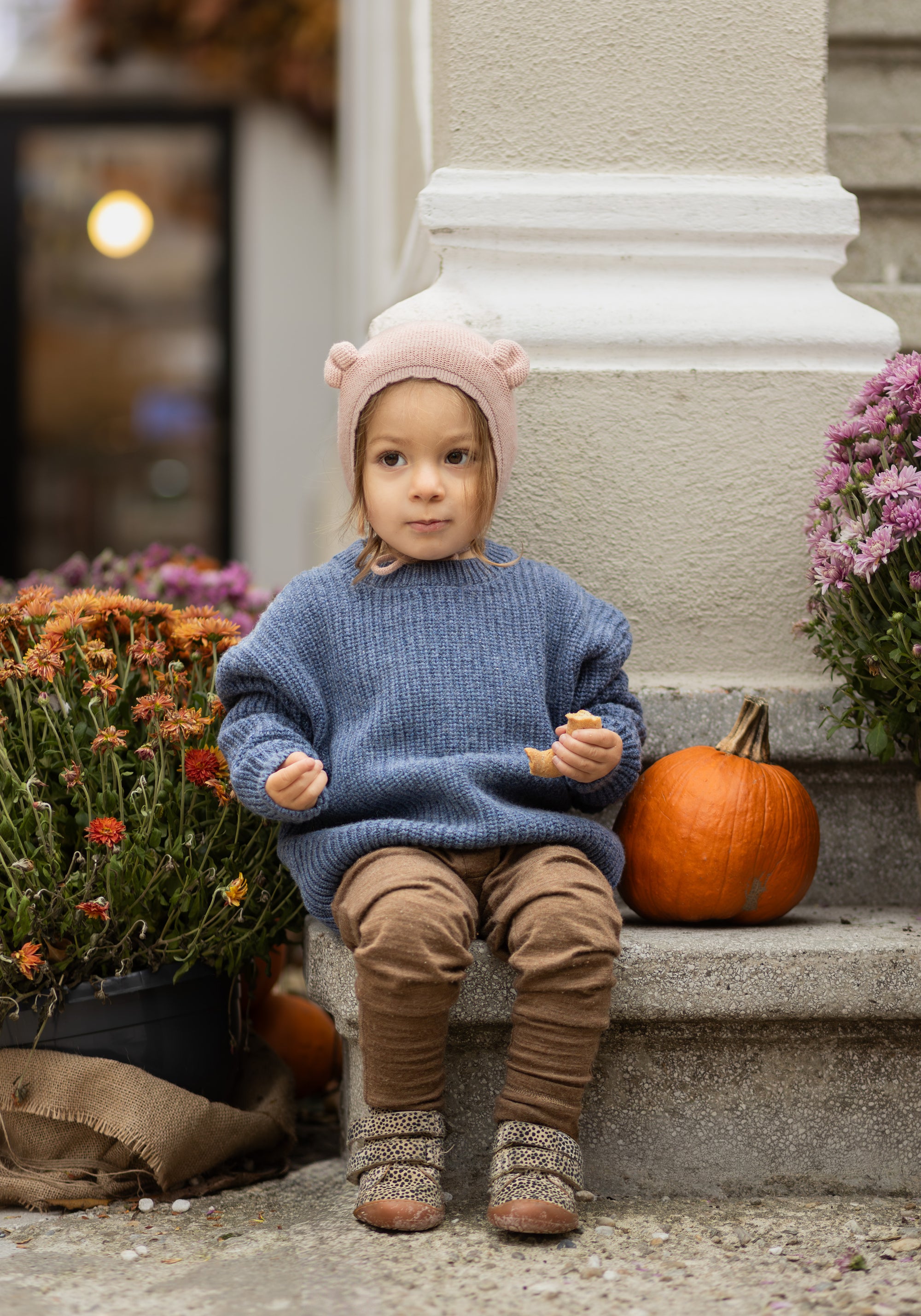 Salopetă cu șosete lână merinos - Single Wool Warm Brown