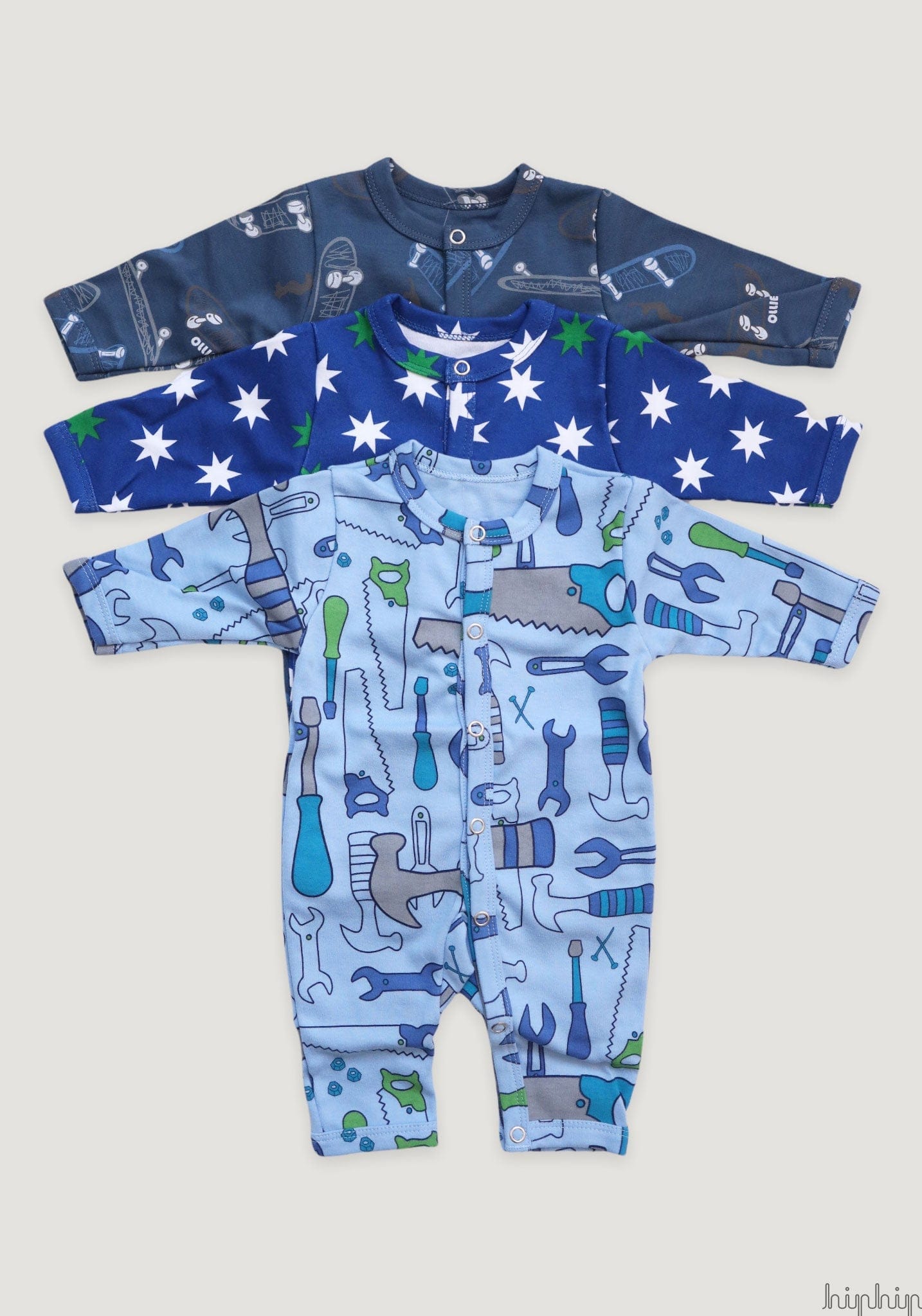 Jumpsuit bumbac - Use It All Boy (set 3 buc) Joha HipHip.ro