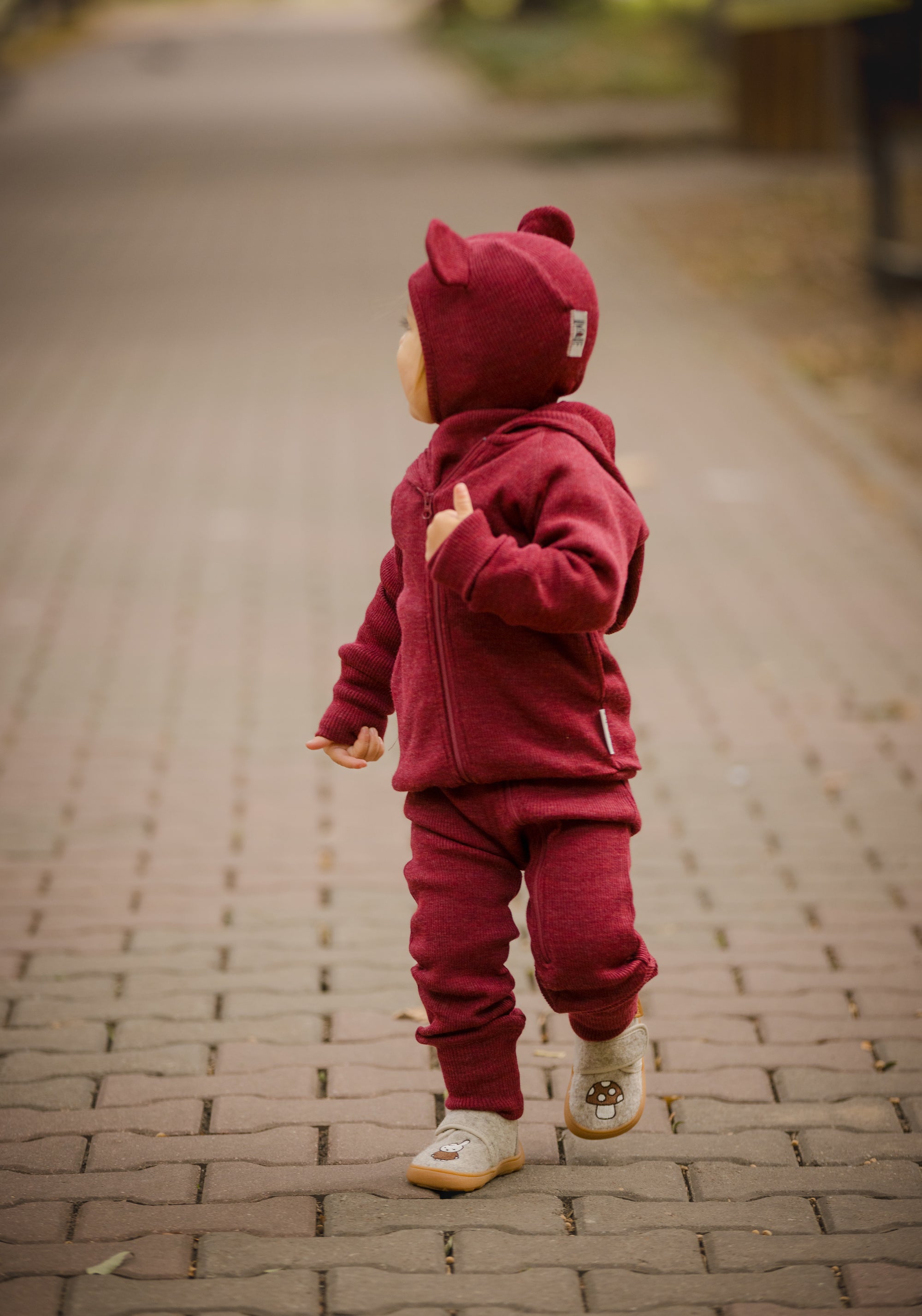 Salopetă din lână merinos - Wild Pomegranate