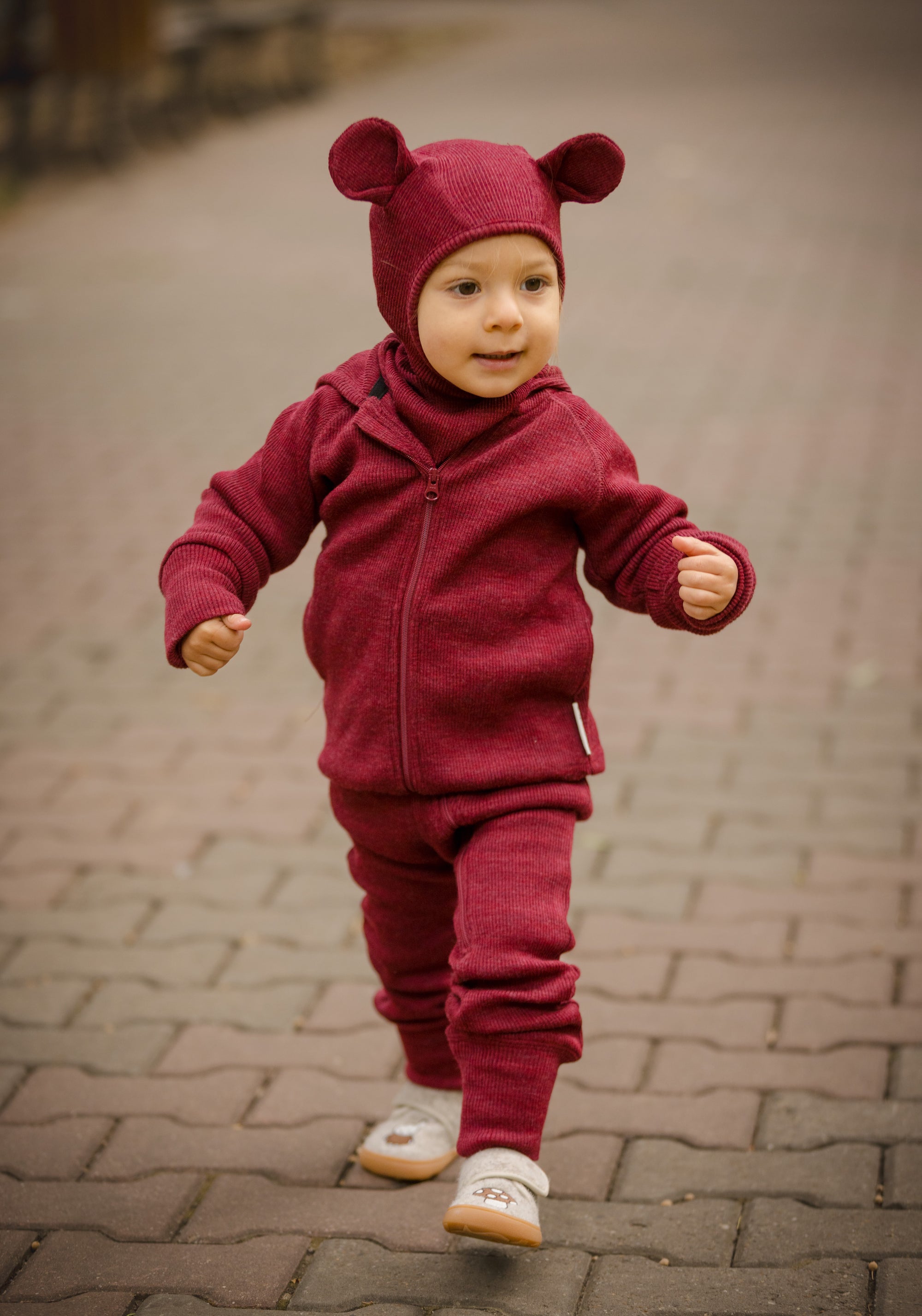 Salopetă din lână merinos - Wild Pomegranate