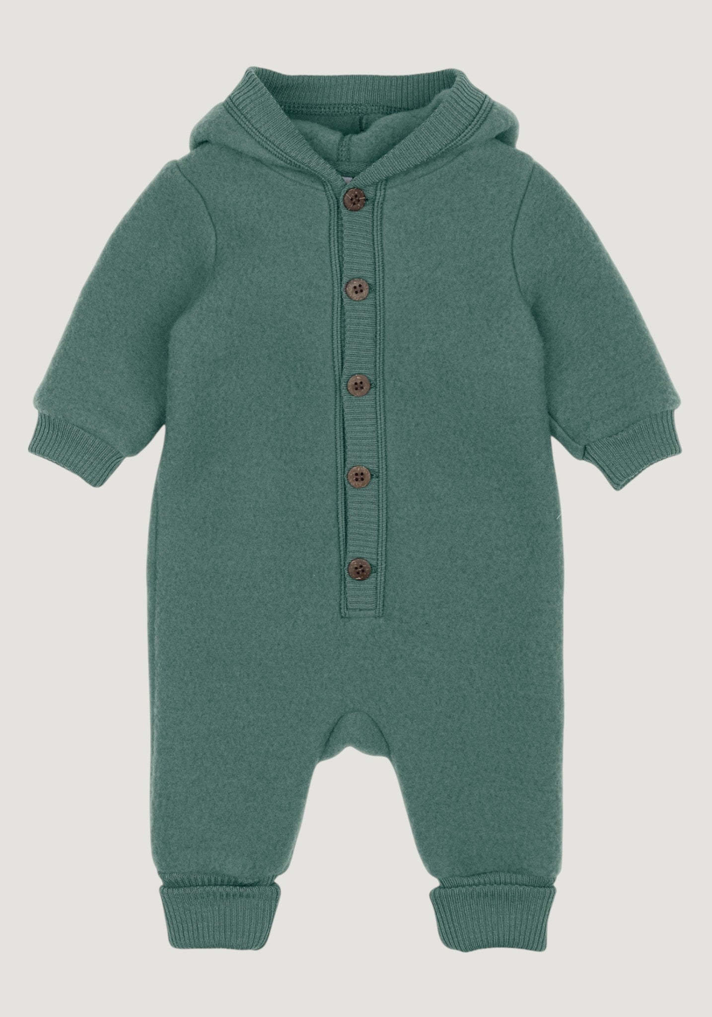 Salopetă fleece din lână merinos - Balsam Green