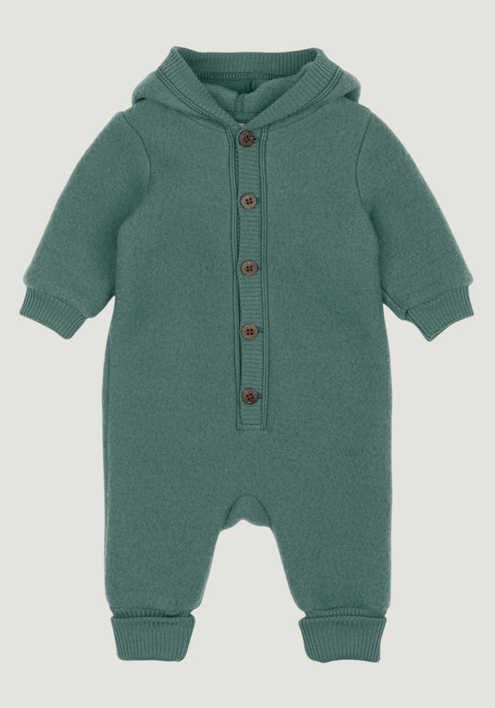 Salopetă fleece din lână merinos - Balsam Green