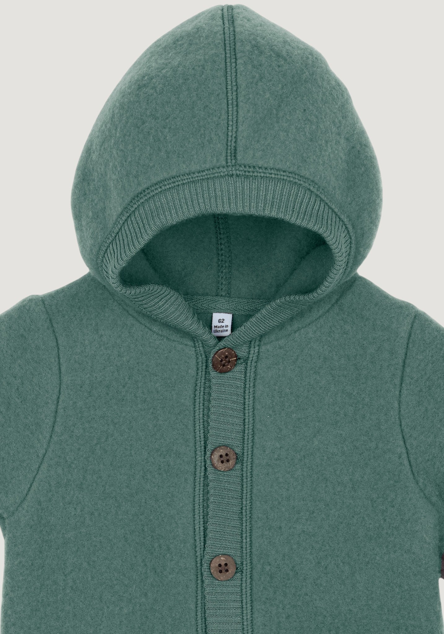 Salopetă fleece din lână merinos - Balsam Green