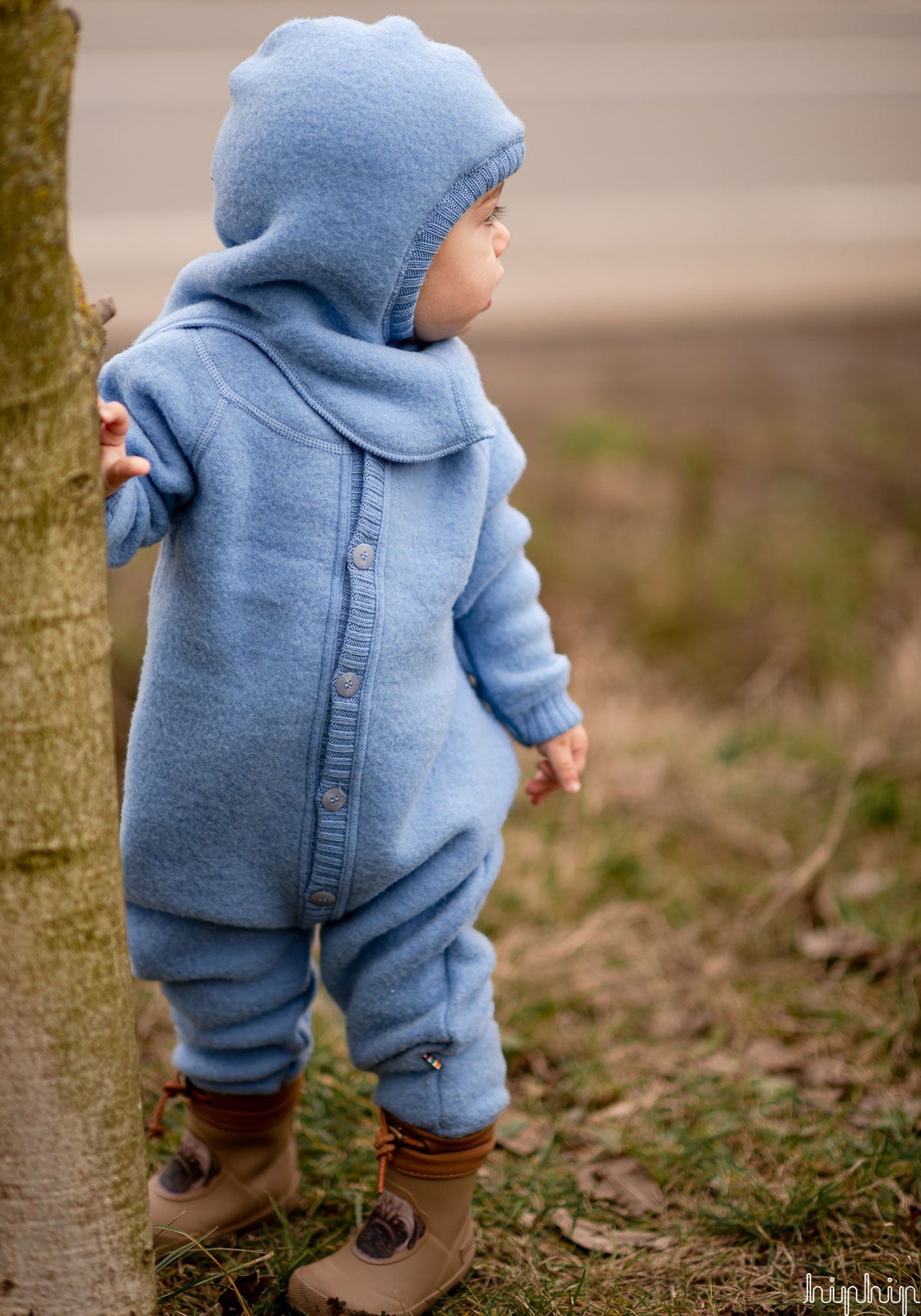 Salopetă fleece din lână merinos - Blue Allure | HipHip