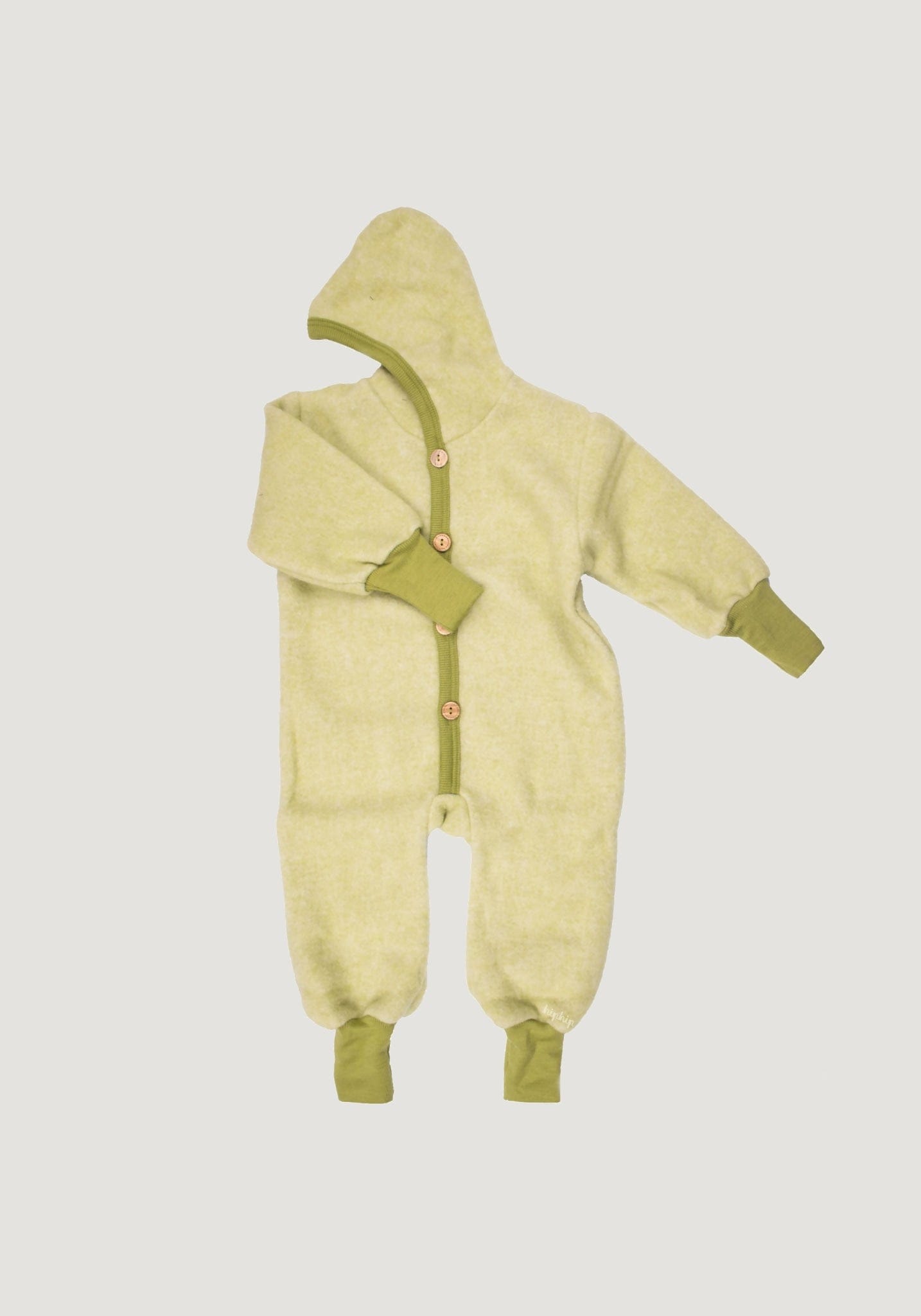 Overall fleece din lână merinos și bumbac - Green Cosilana HipHip.ro