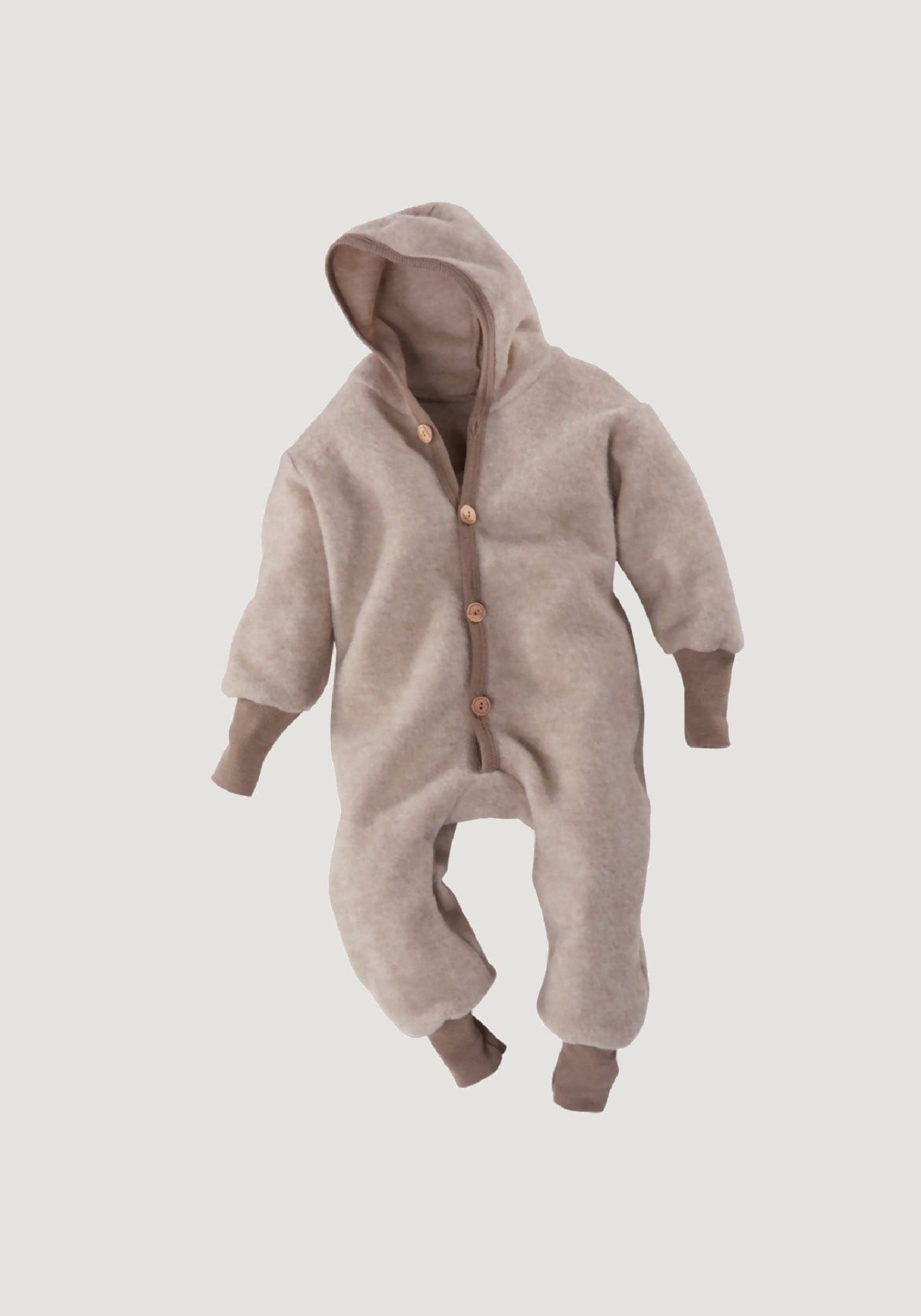 Overall fleece din lână merinos și bumbac - Latte macchiato Cosilana HipHip.ro