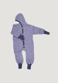 Overall fleece din lână merinos și bumbac - Blue Cosilana HipHip.ro