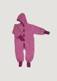 Overall fleece din lână merinos și bumbac - Wine Red Cosilana HipHip.ro