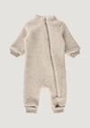 Salopetă fleece din lână merinos - Melange White