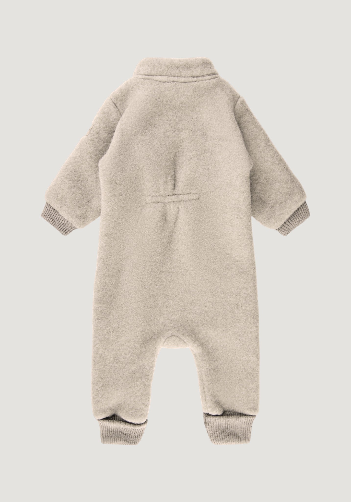 Salopetă fleece din lână merinos - Melange White