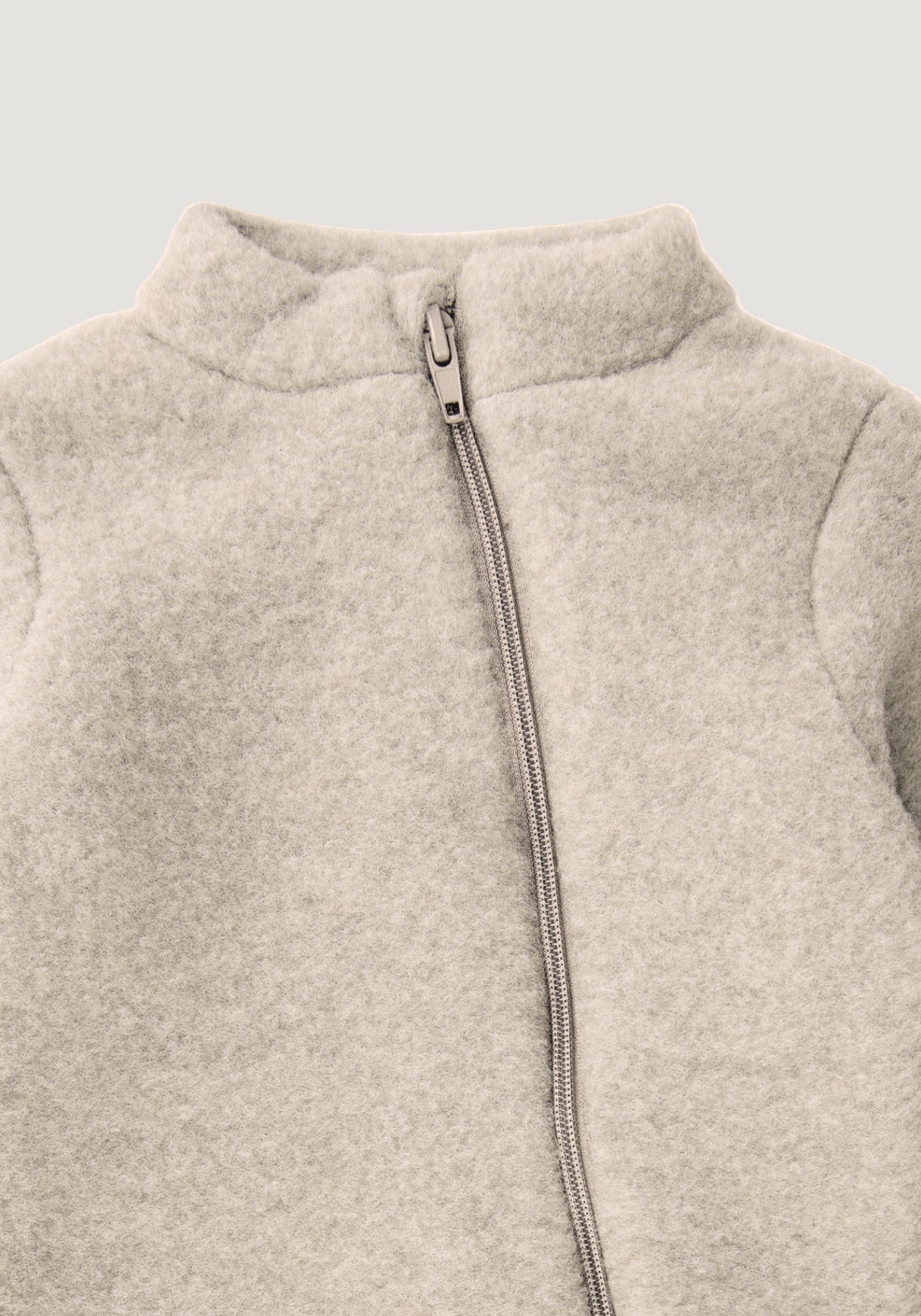 Salopetă fleece din lână merinos - Melange White