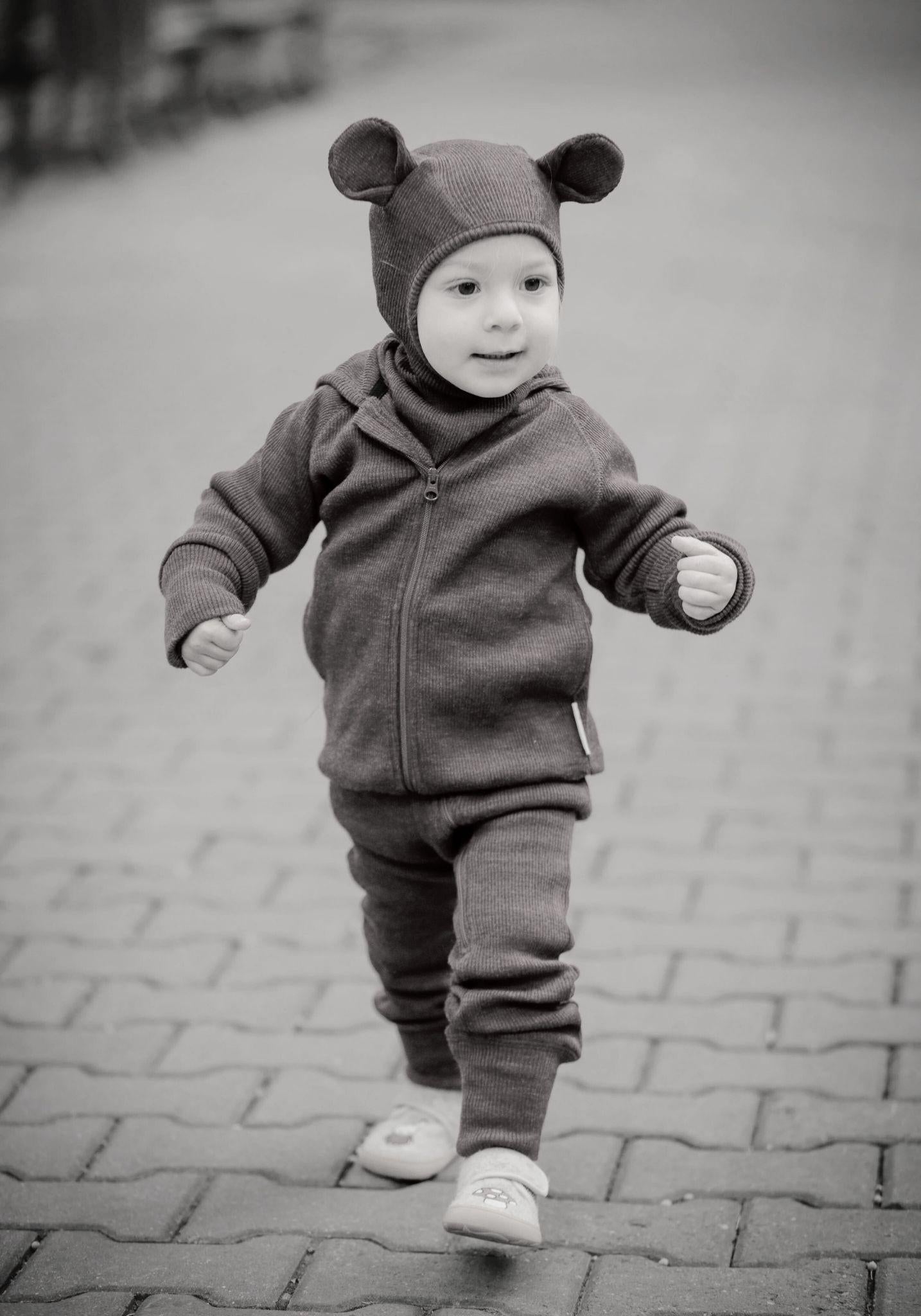 Salopetă lână merinos - Pop Pink