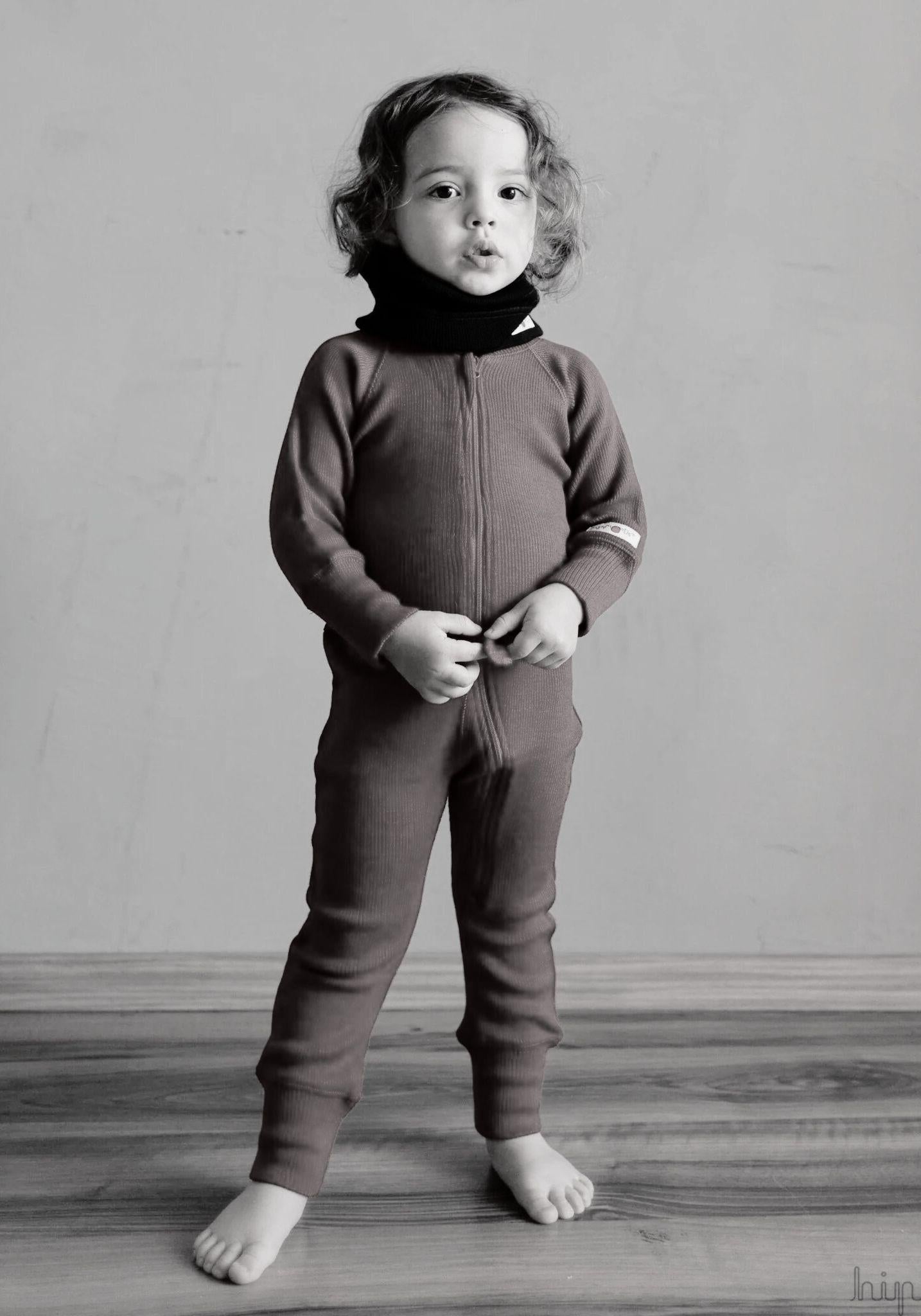 Salopetă lână merinos - Pop Pink