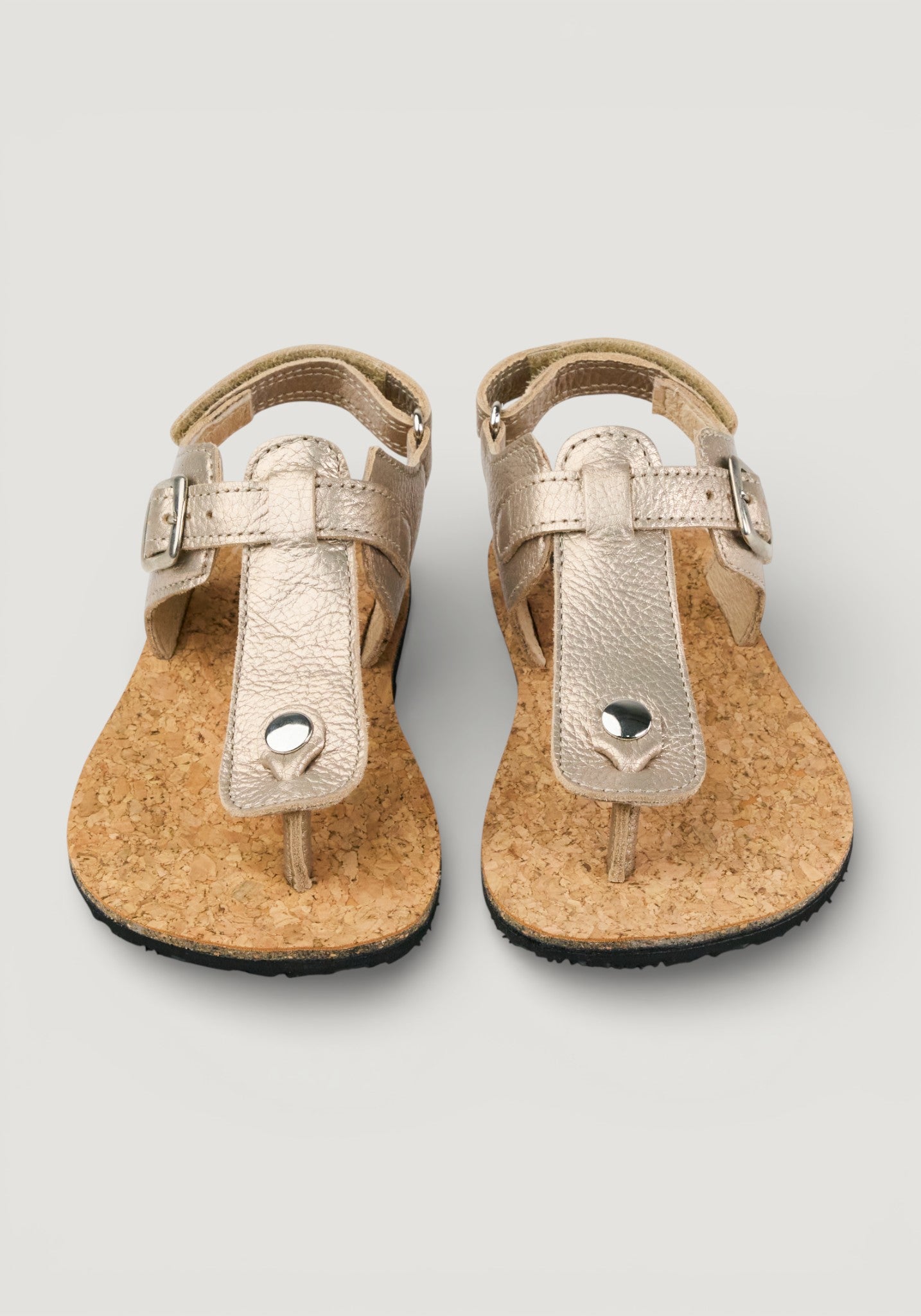 Sandale Barefoot din piele - Abriana Champagne