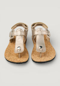 Sandale Barefoot din piele - Abriana Champagne