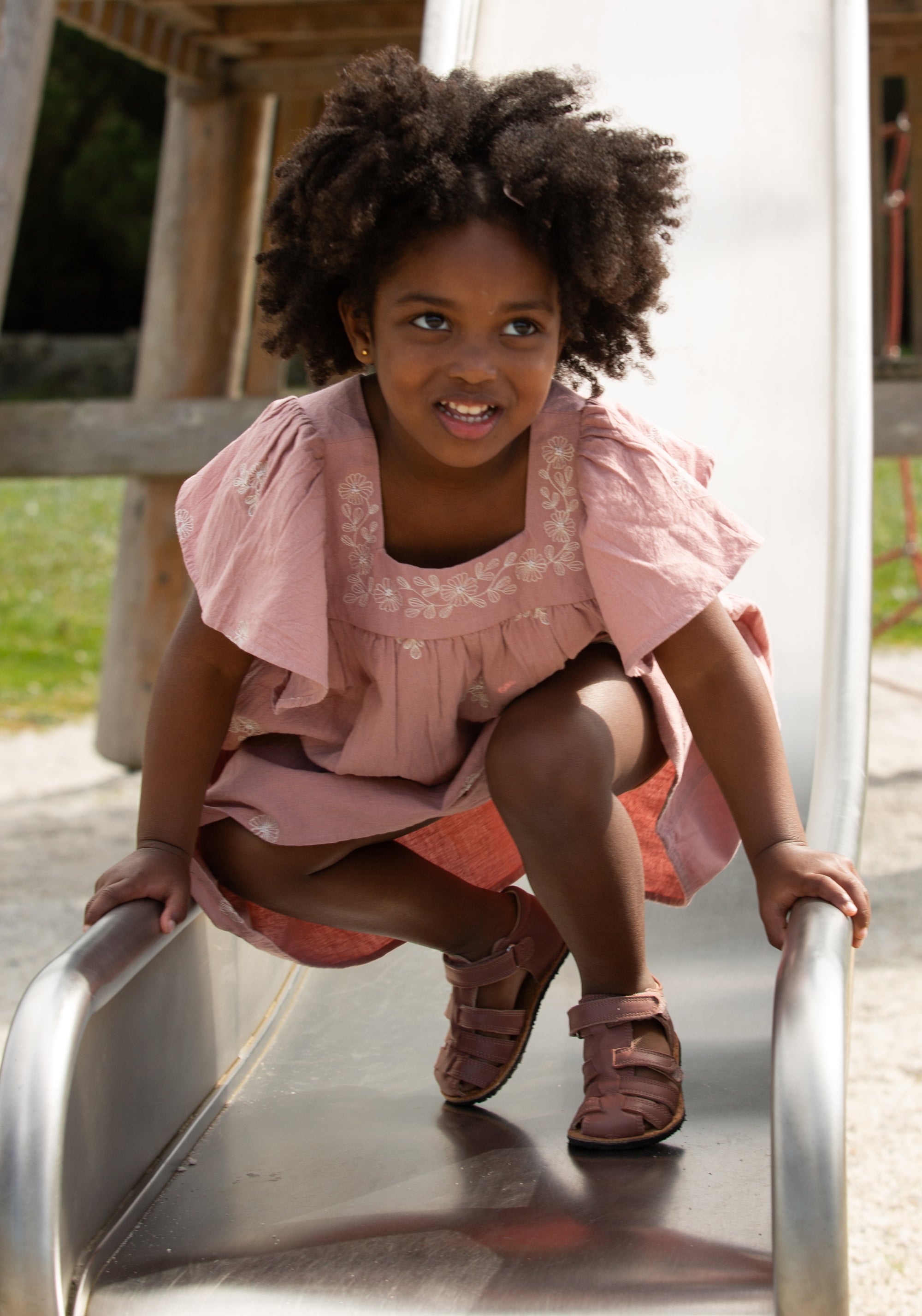 Sandale Barefoot din piele - Arin Old Pink