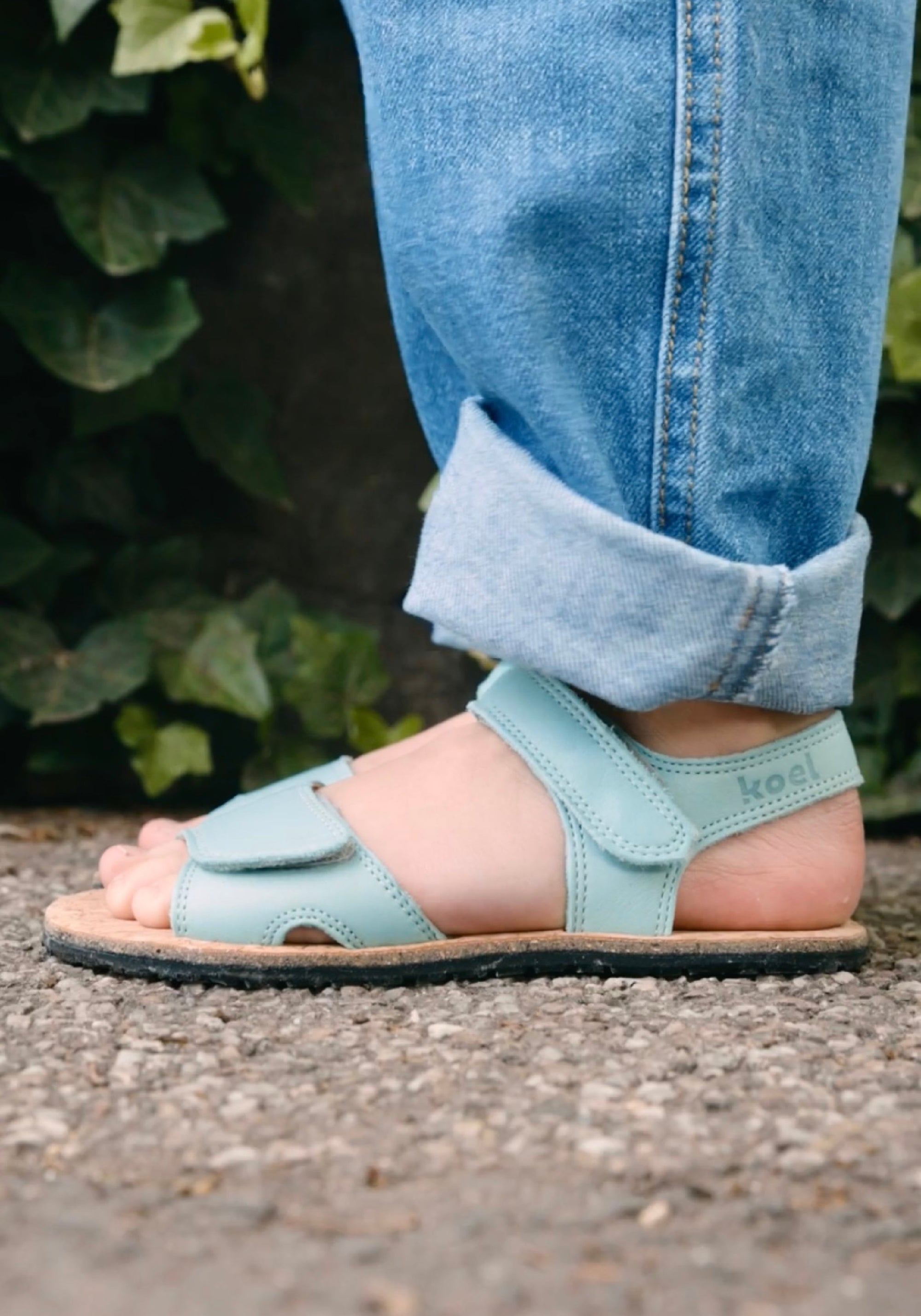 Sandale Barefoot din piele - Ashley Aqua Koel HipHip.ro