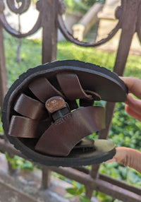 Sandale Barefoot femei din piele - Athena Chocolate Koel HipHip.ro