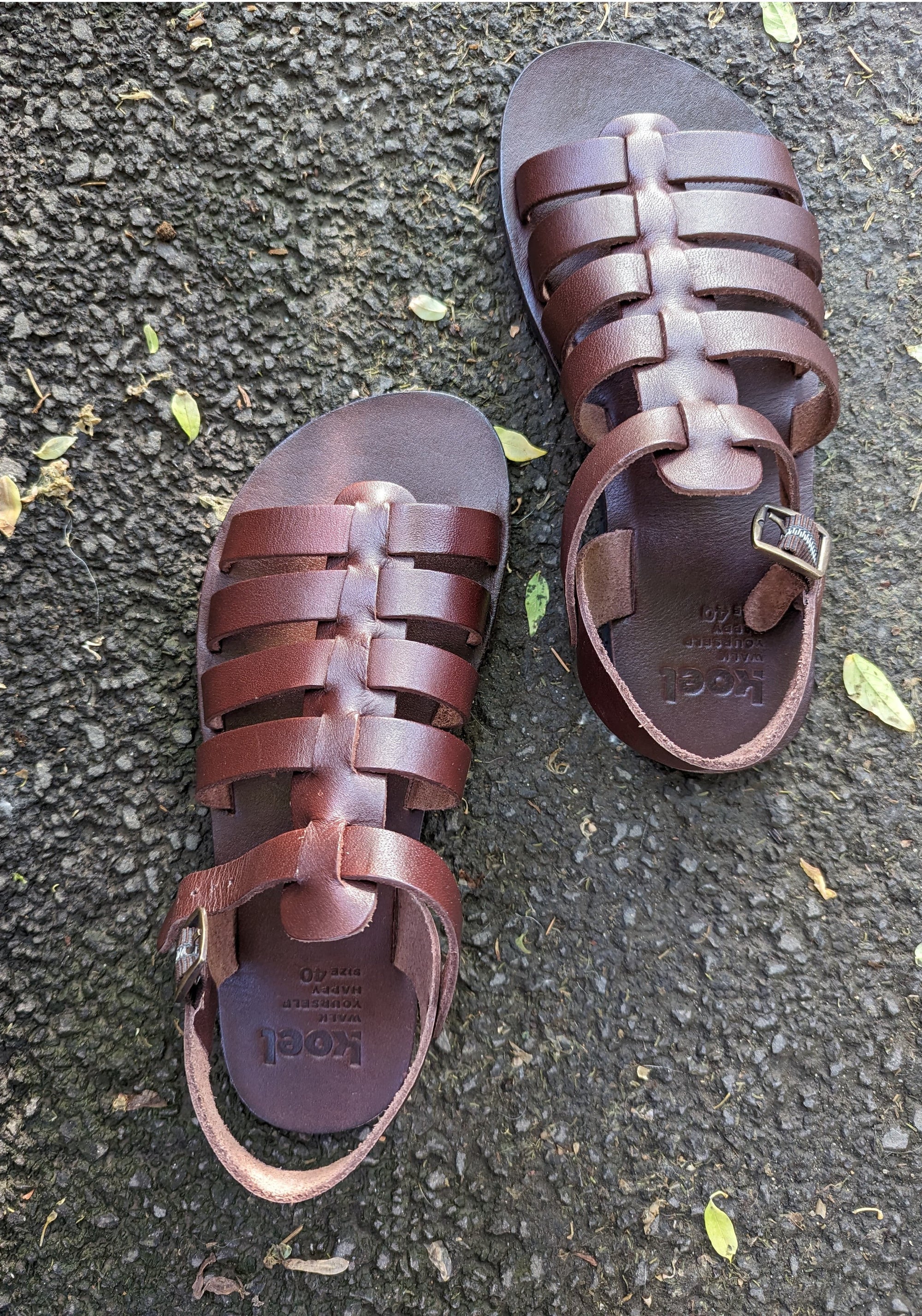 Sandale Barefoot femei din piele - Athena Chocolate Koel HipHip.ro