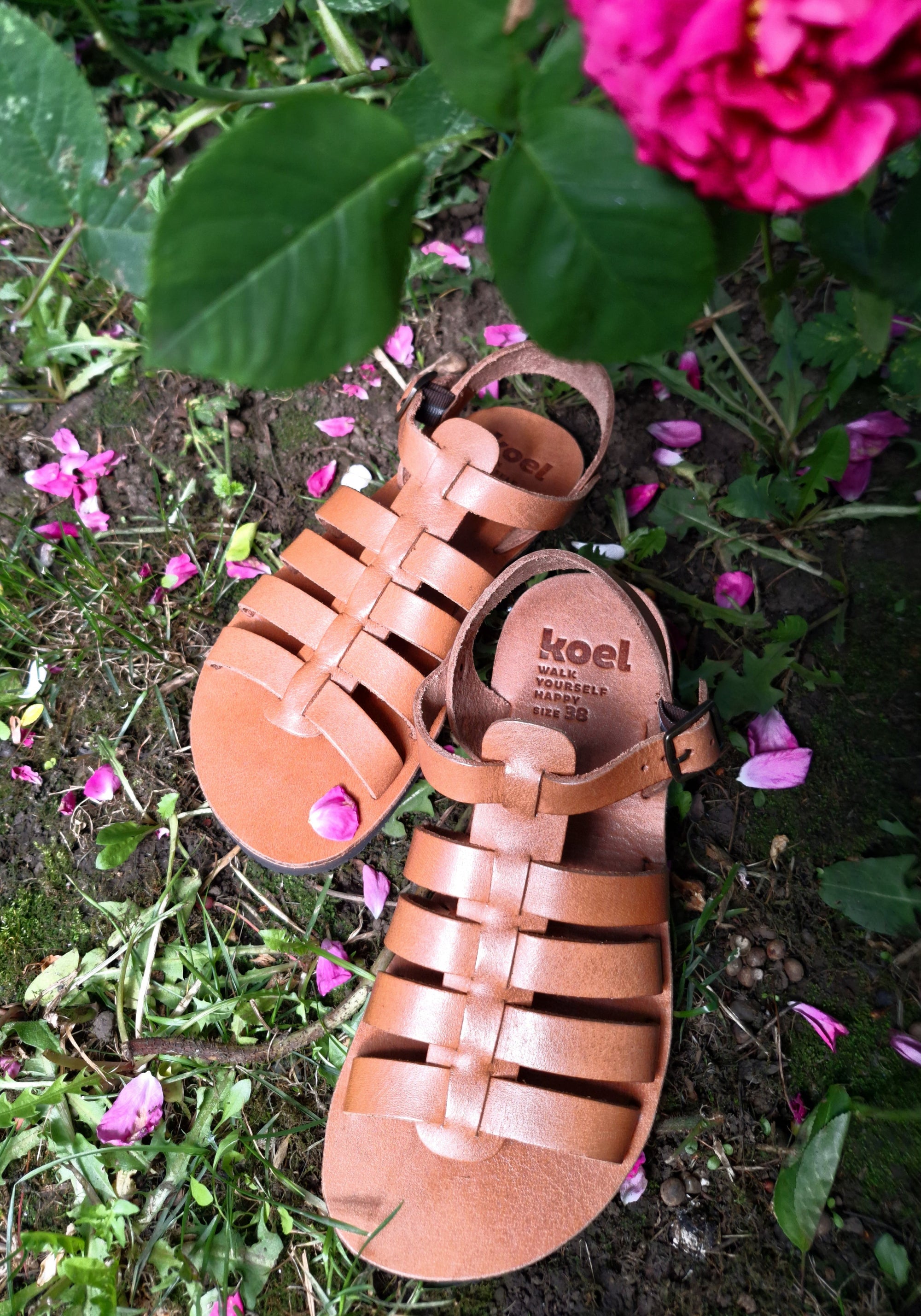 Sandale Barefoot femei din piele - Athena Miel Koel HipHip.ro