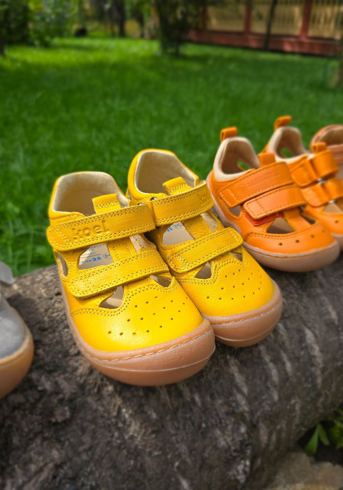 Sandale Barefoot din piele - Bep Yellow