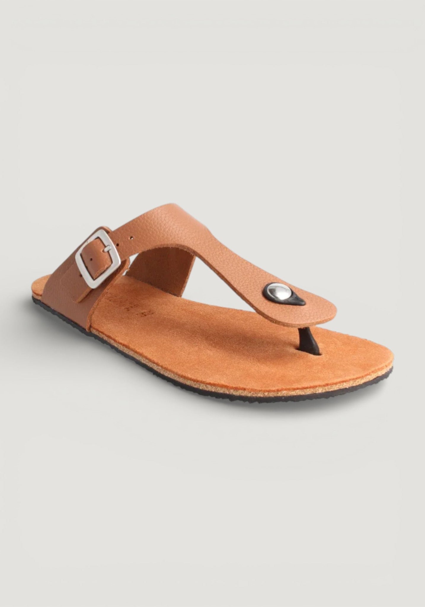 Sandale Barefoot din piele - Blossom Hazelnut