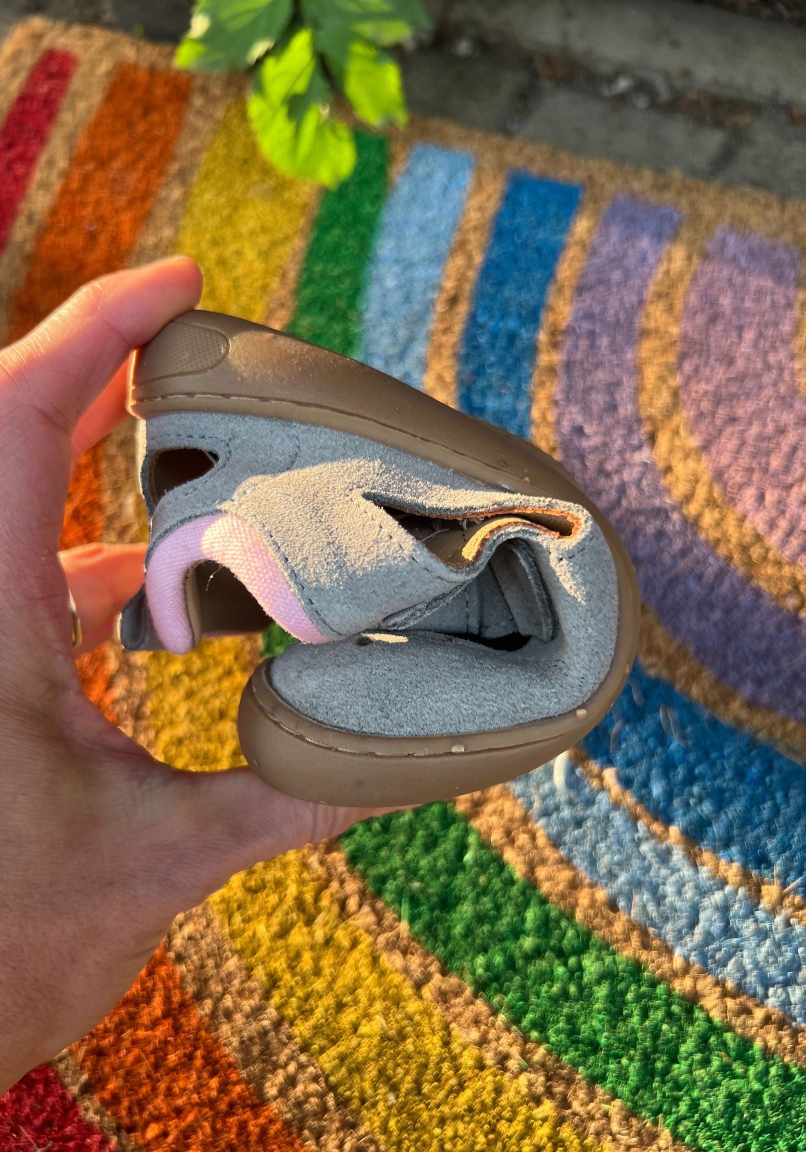 Sandale Barefoot din piele întoarsă - Salamandra Ceramic Rose