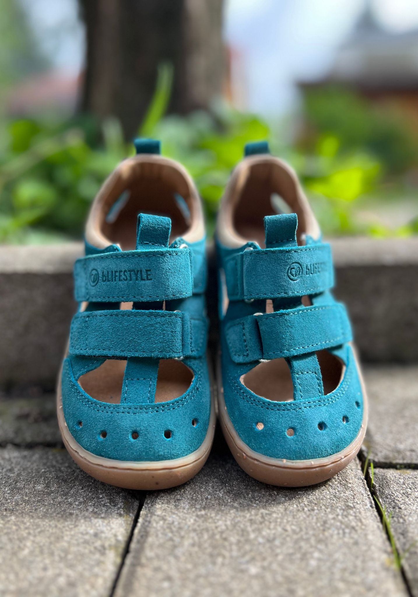 Sandale Barefoot din piele întoarsă - Salamandra Petrol