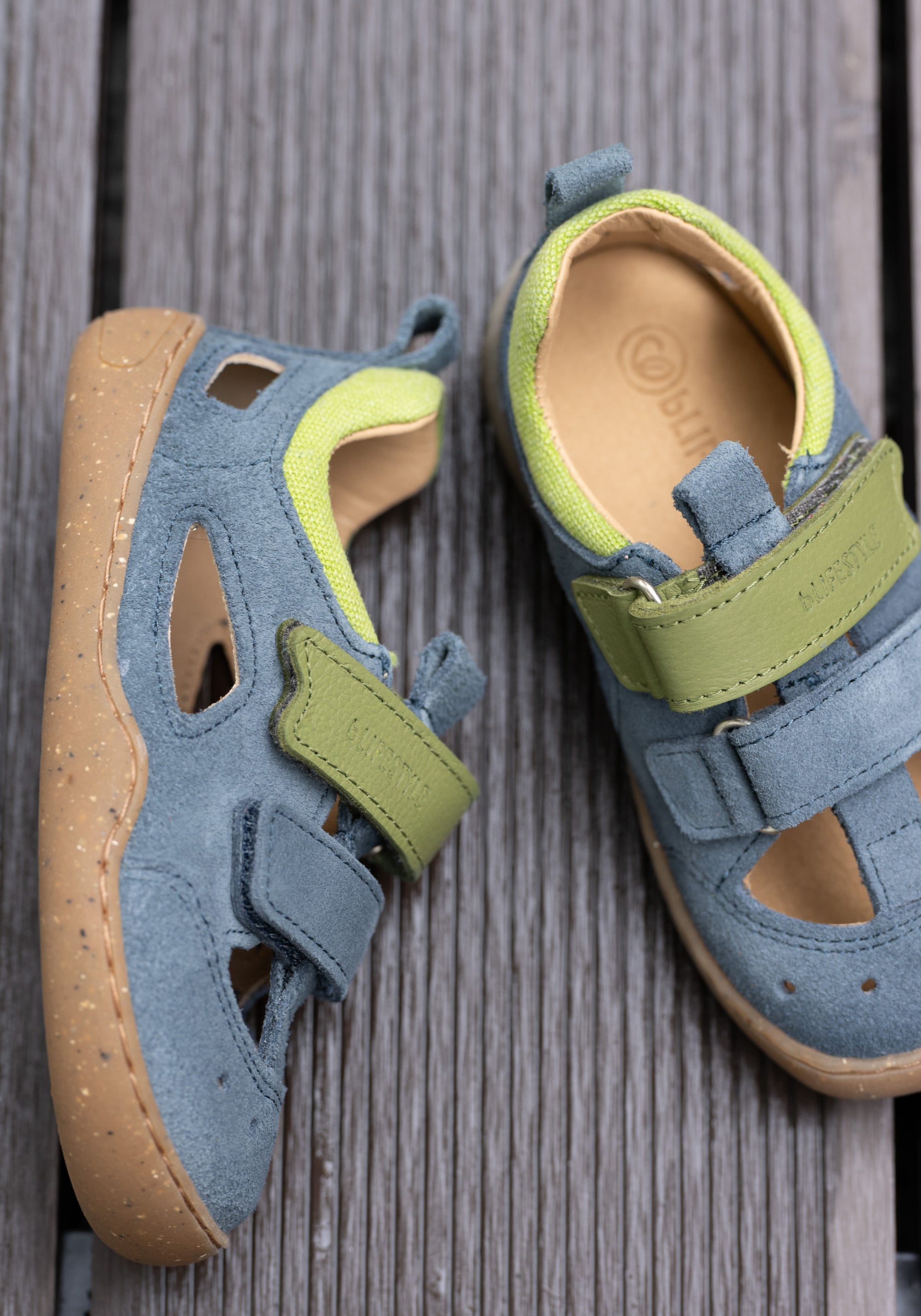 Sandale Barefoot din piele întoarsă - Salamandra Sea Blue