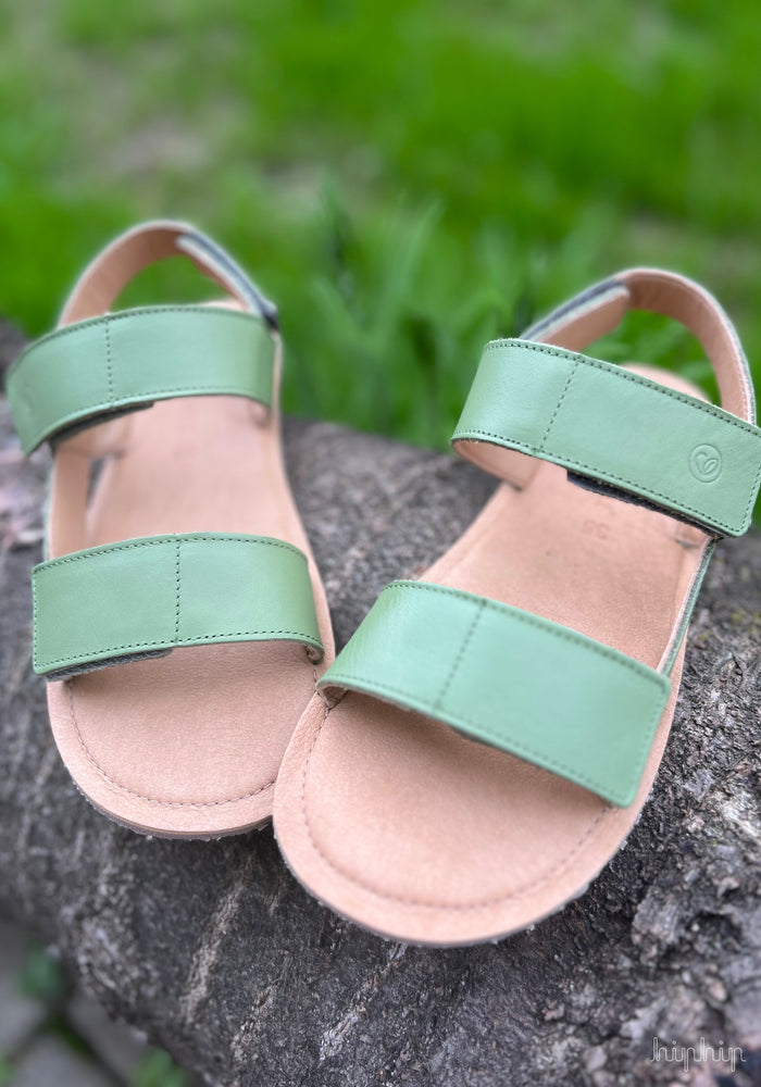 Sandale Barefoot din piele - Natrix Green Moss